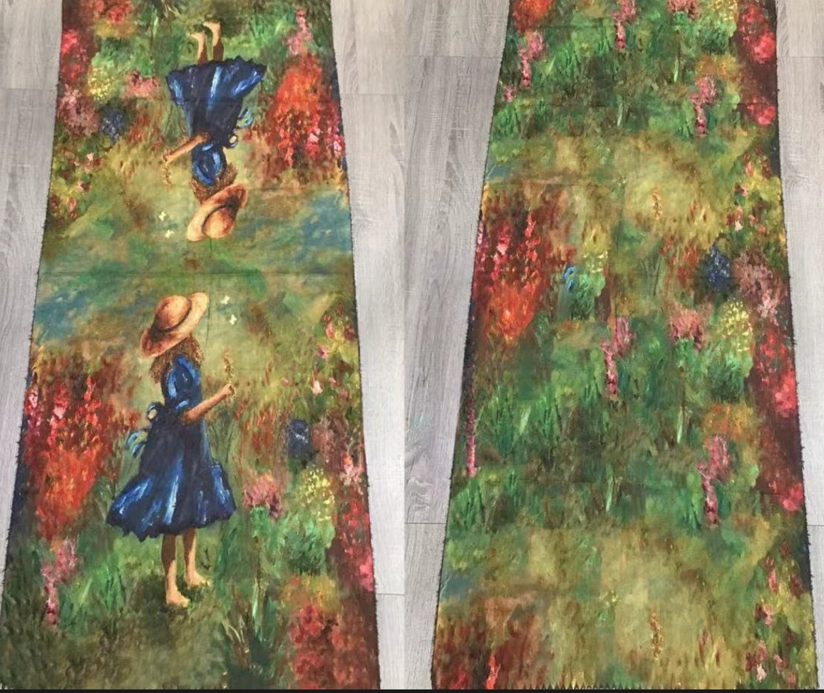 Foulards châle peinture à l'huile double face motif mélange(x16)#