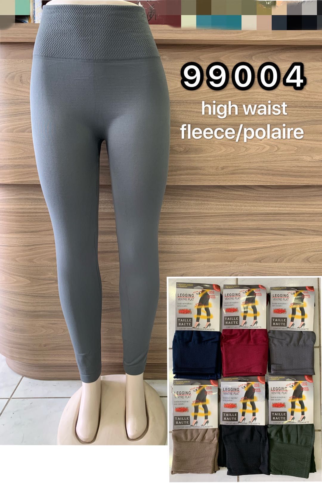 Legging Taille Haut Coloré Polaire Intérieur (x12)
