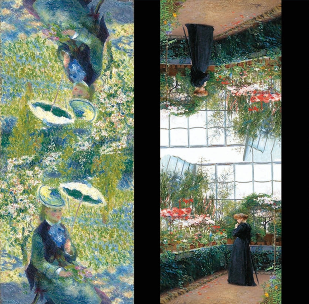 Foulards châle peinture à l'huile double face motif mélange(x16)#