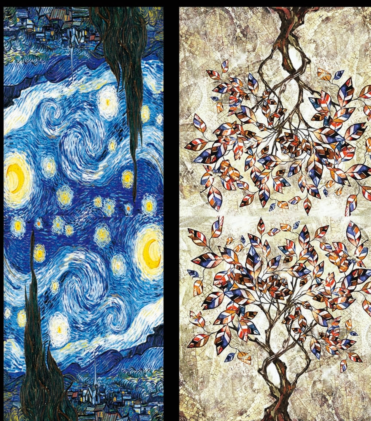 Foulards châle peinture à l'huile double face motif mélange(x16)#