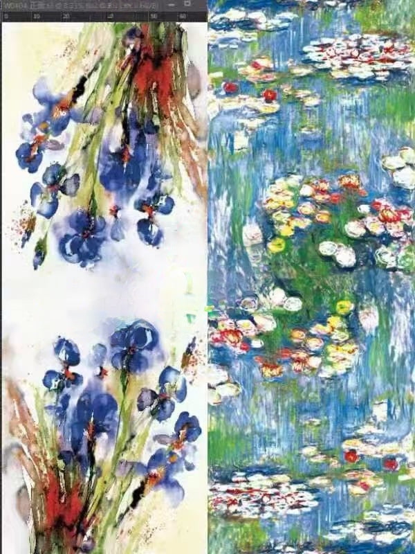 Foulards châle peinture à l'huile double face motif mélange(x16)#