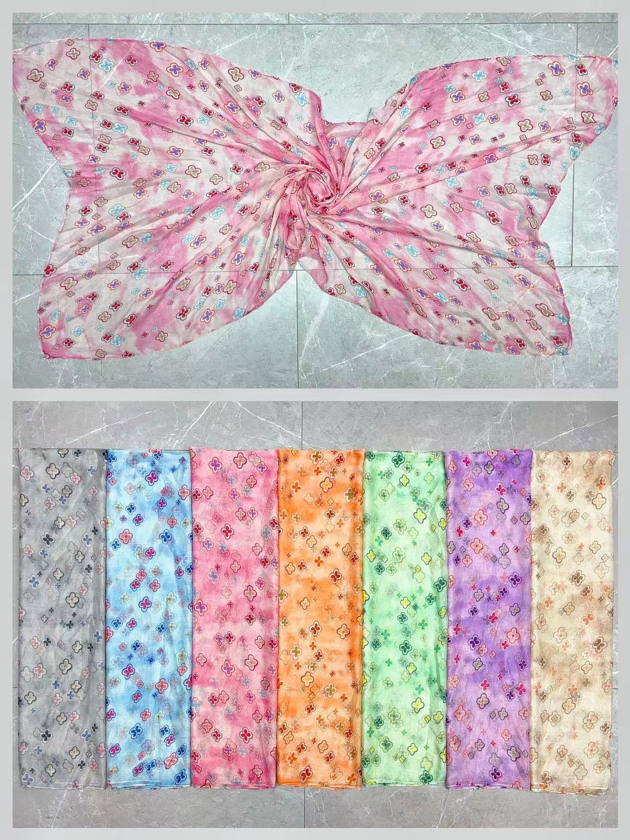 Foulards femme motif fleur (x12)#1