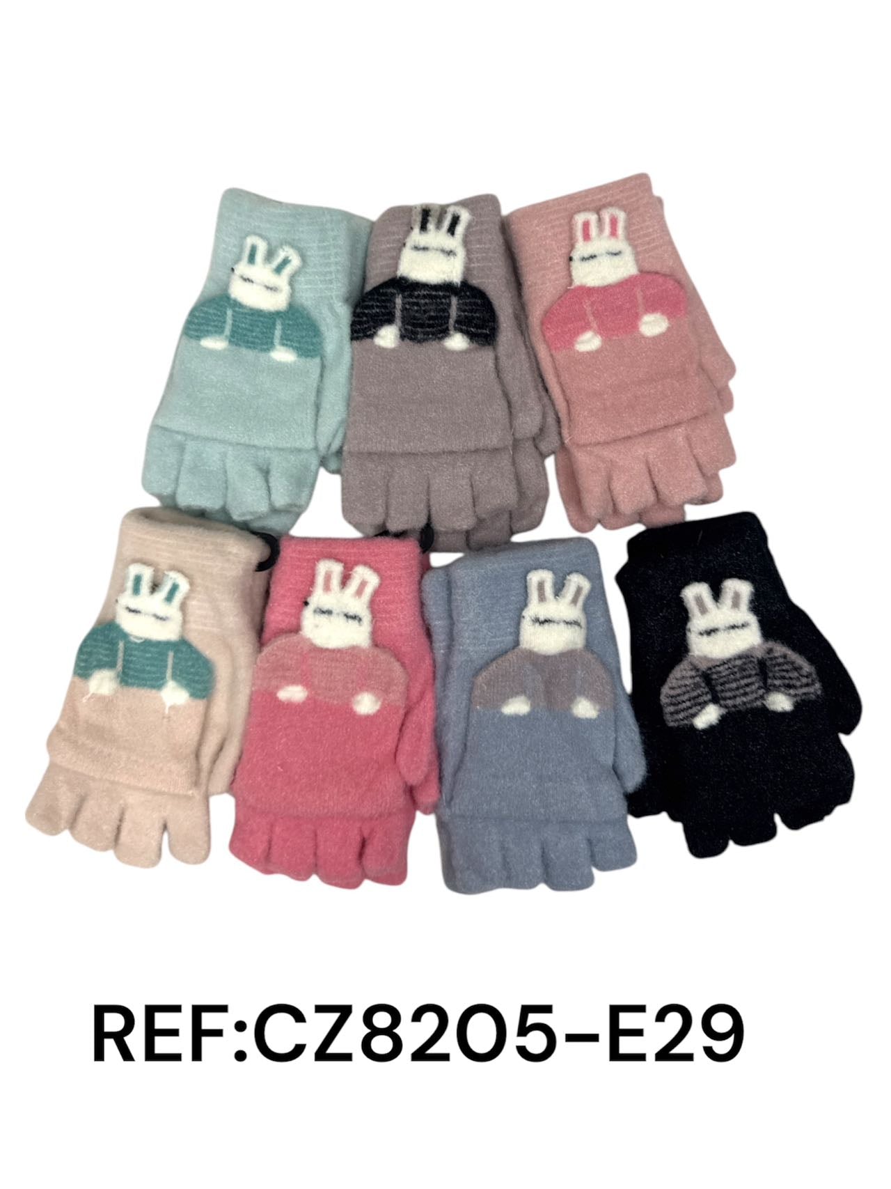 Mitaines à rabat pour enfants, motif mains de griffe de lapin(x12)E29