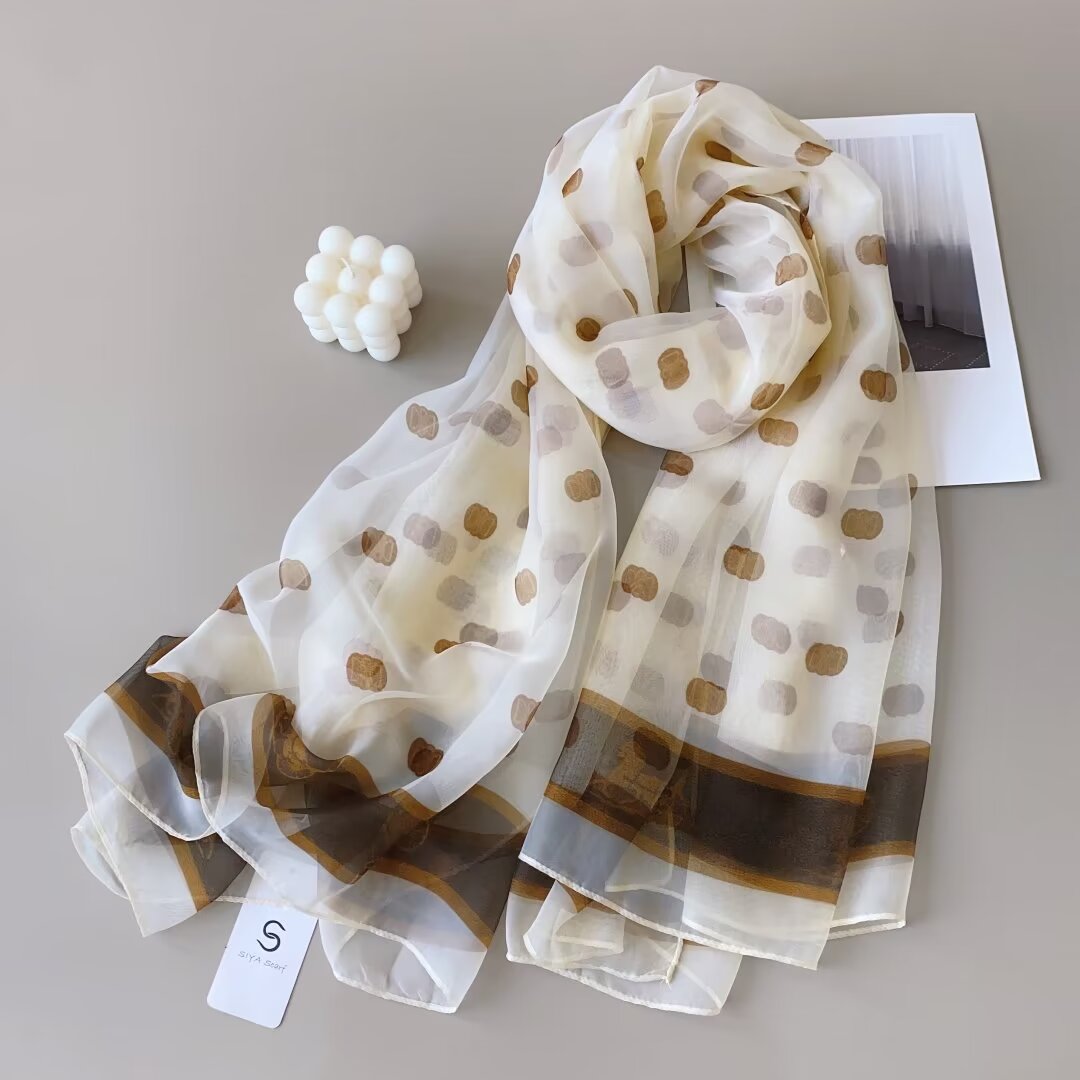 Foulards touche soie motif mélange(x12)