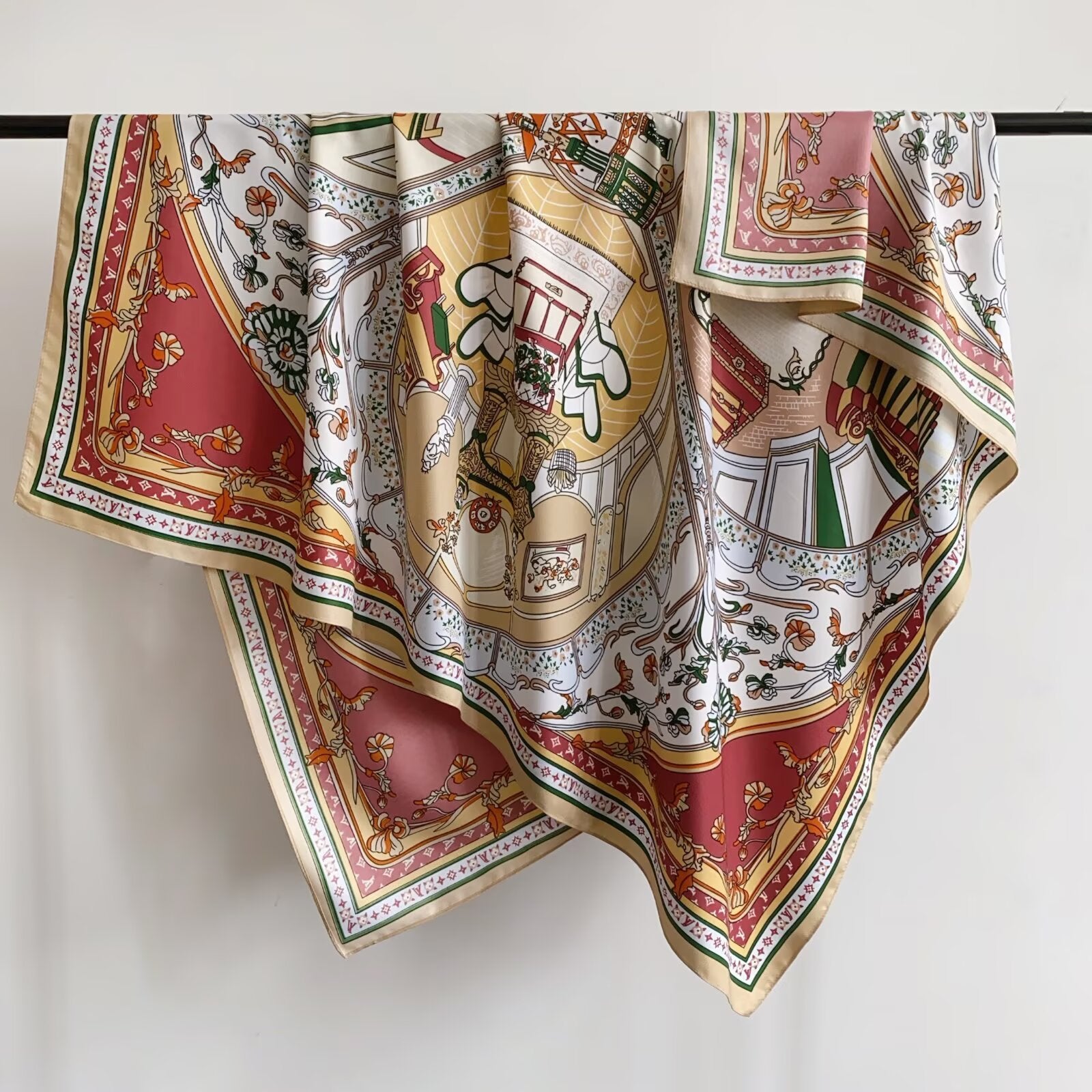 Foulard Carré touche soie 130×130cm (x6)#35