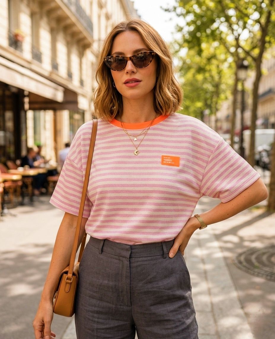 T-shirt à rayures colorées(x6)