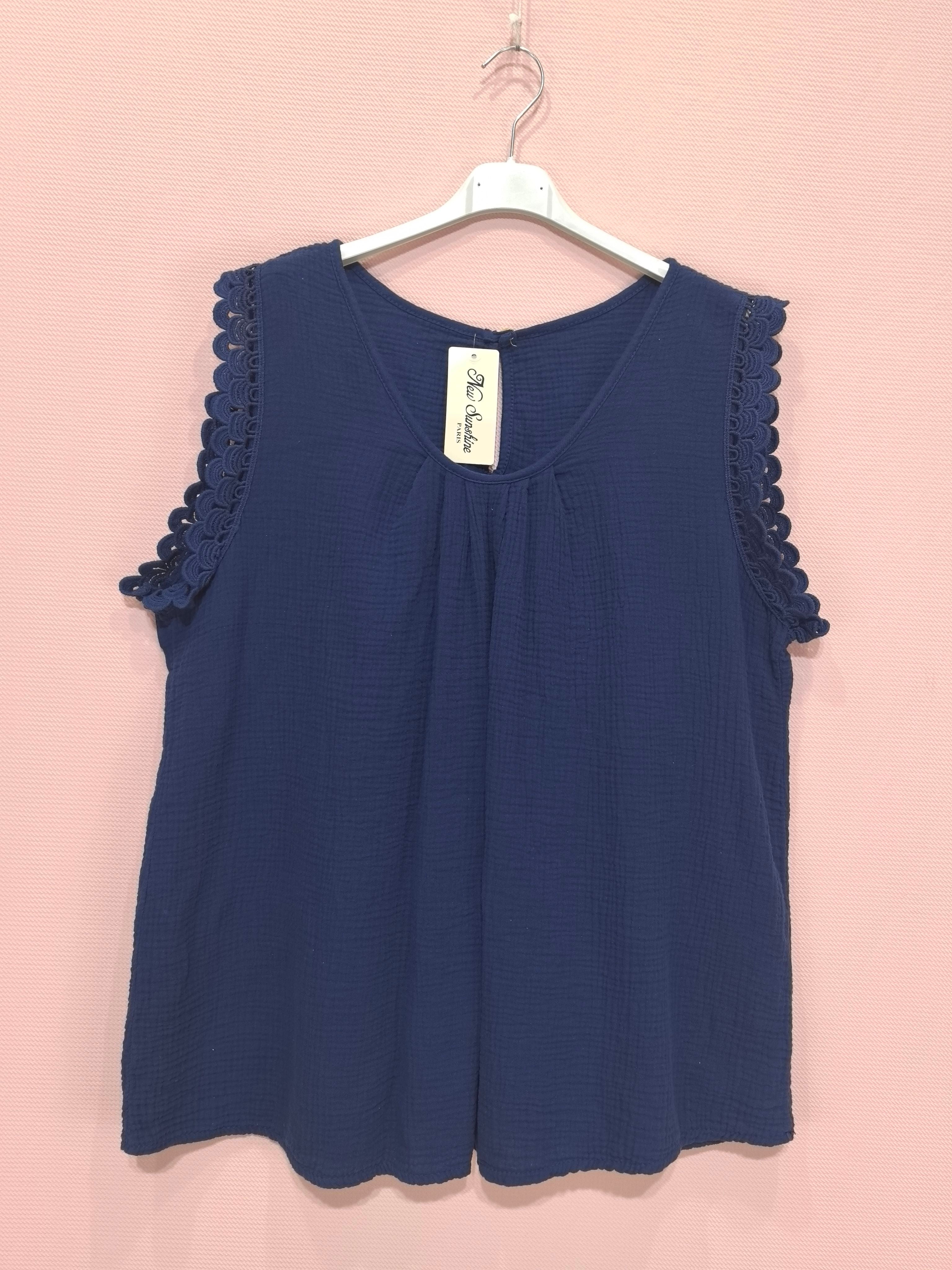 Top En Gaze De Coton Dos Avec Boutons (x8)