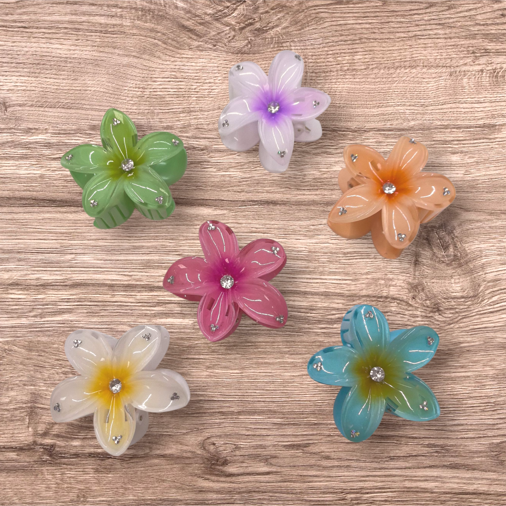 Pinces cheveux fleur de frangipanier (x12)#10