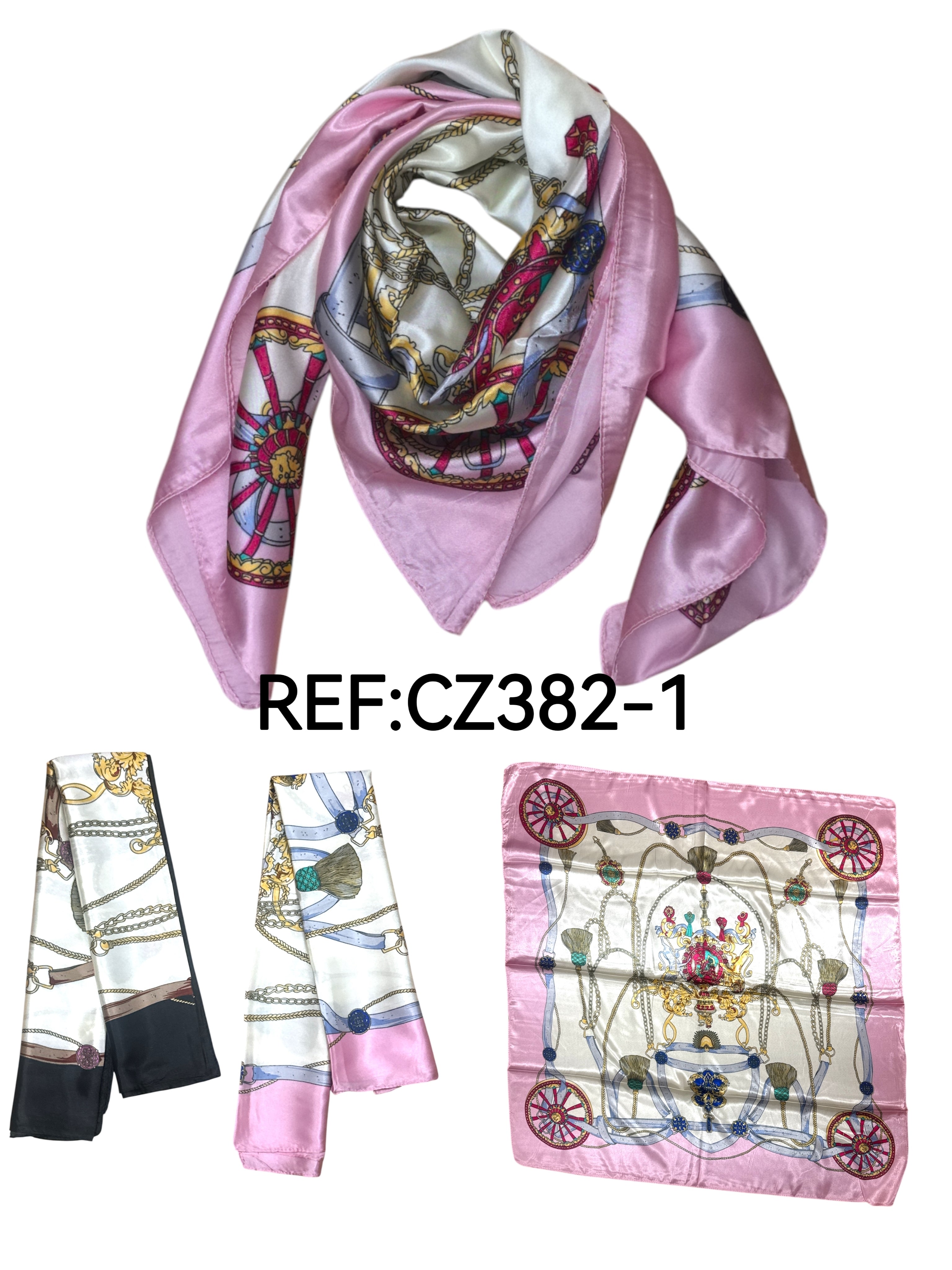 Foulard carré 90cm imprimé fantaisie (x10)#1