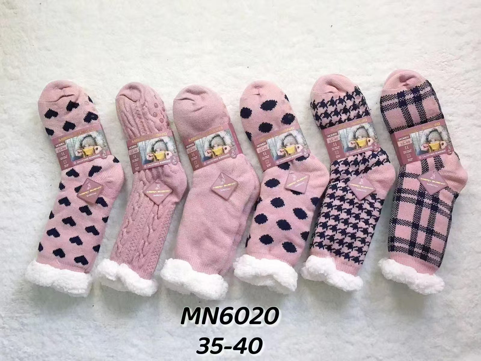 FEMME Chaussettes fourrées Hiver T35- 40 (x12)/6020