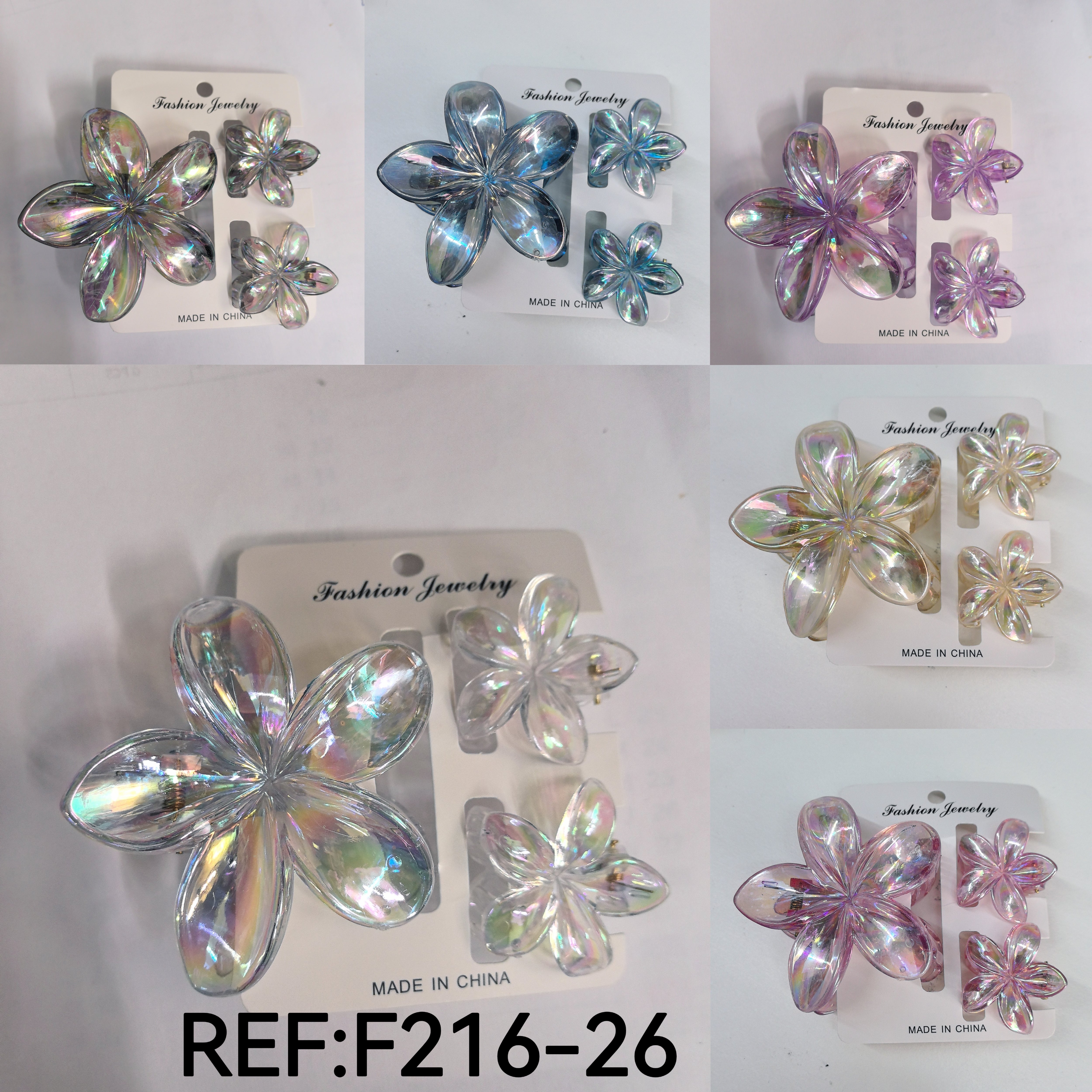 Lot de 3 Pinces à Cheveux motif Fleur (×12)#26