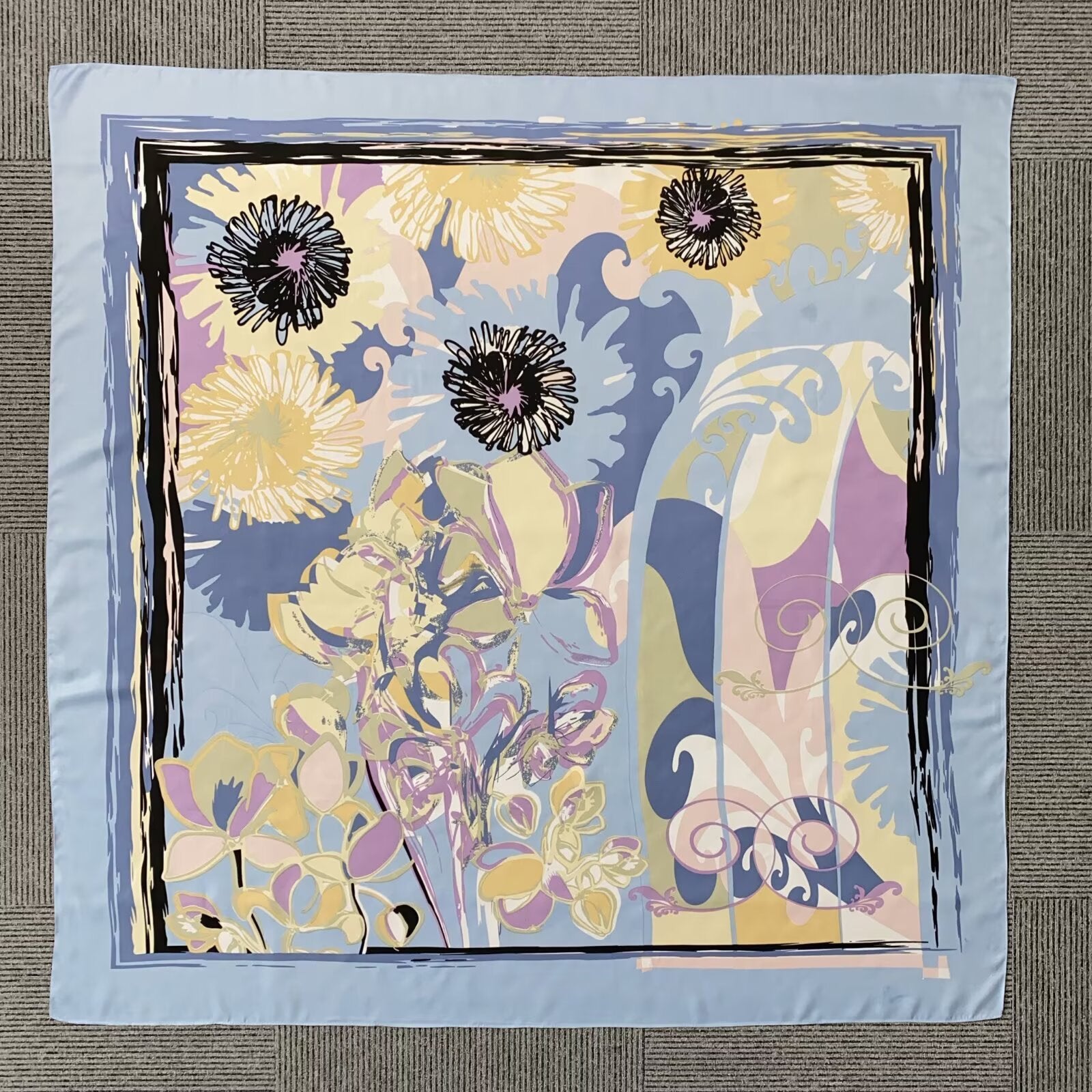 Foulard Carré touche soie 130×130cm (x6)#31