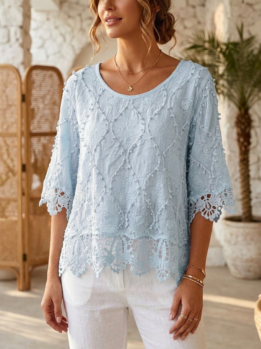Blouse à broderie anglaise(x6)