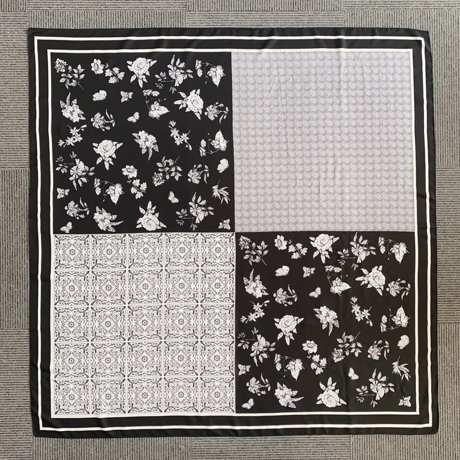 Foulard Carré touche soie 130×130cm (x6)#34