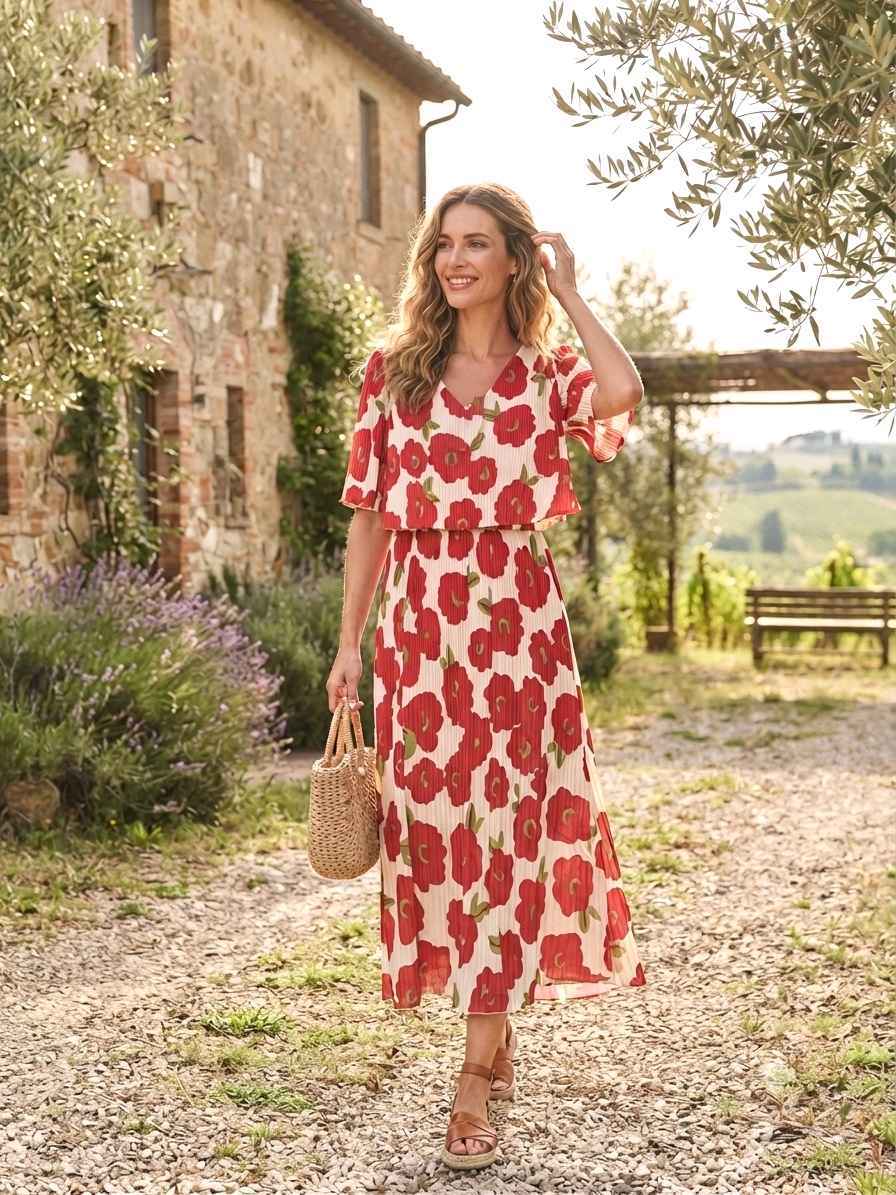 Robe Plissé Imprimée (x6)