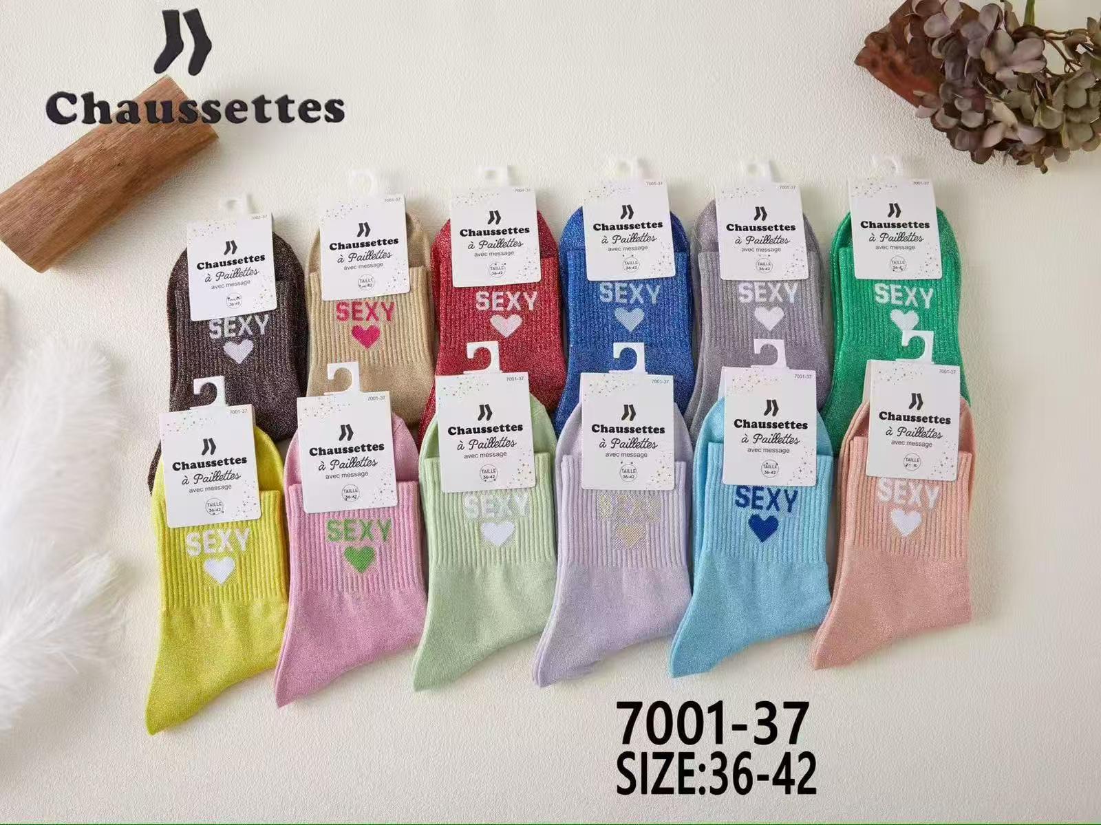 chaussette pailletee avec message(×12)#37