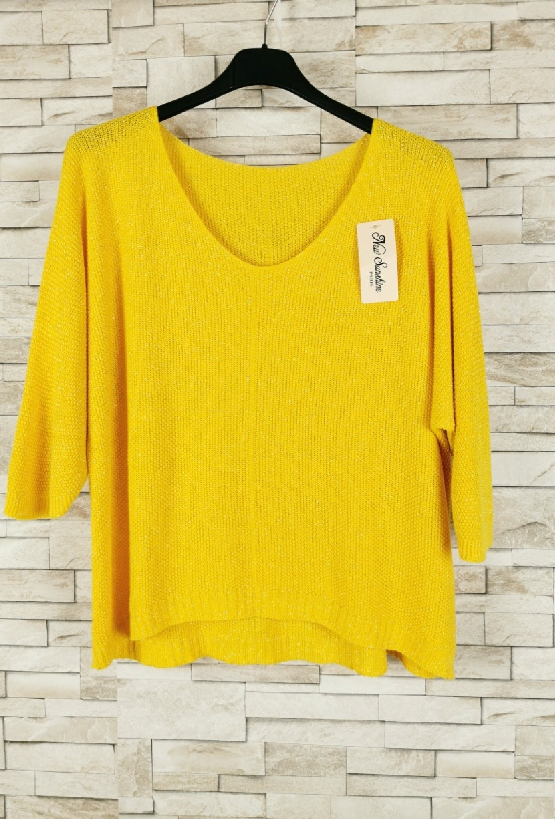 pull fine avec lurex manches trois quarts (x9)