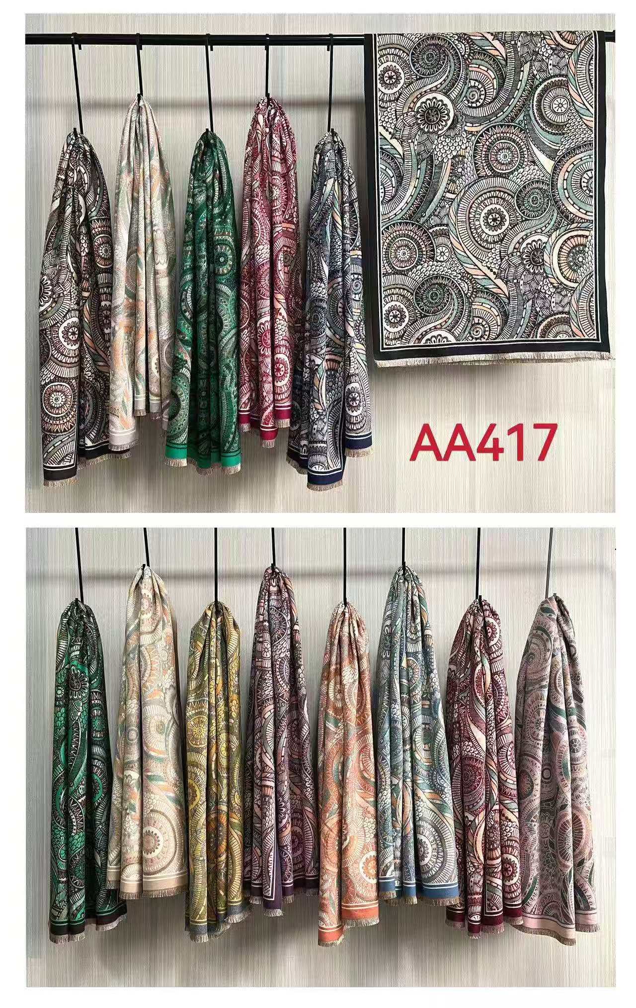 Écharpes Imprimées - Styles rosaces (X12)