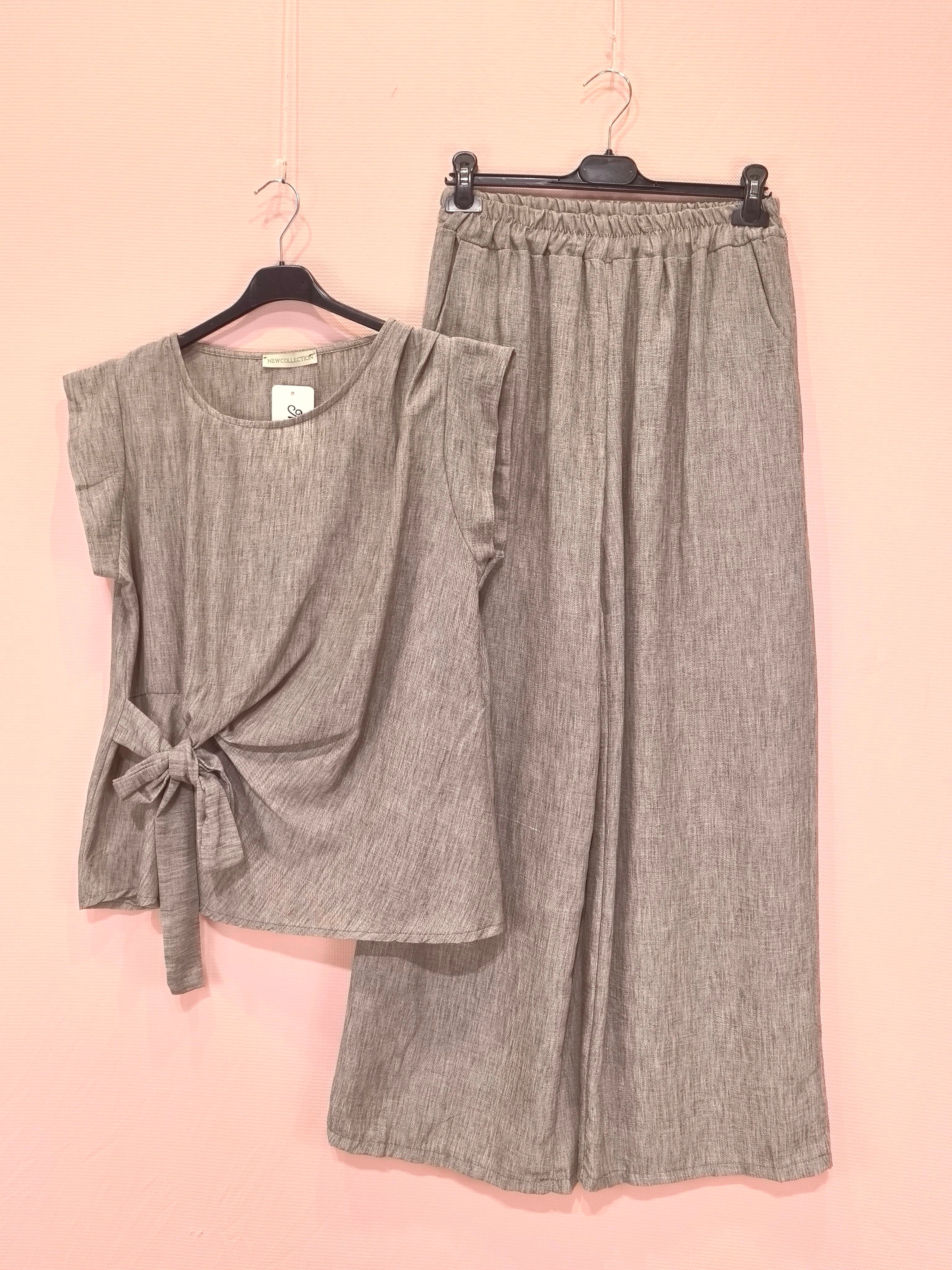 Ensemble Pantalon Large Et Haut Noué (X5)