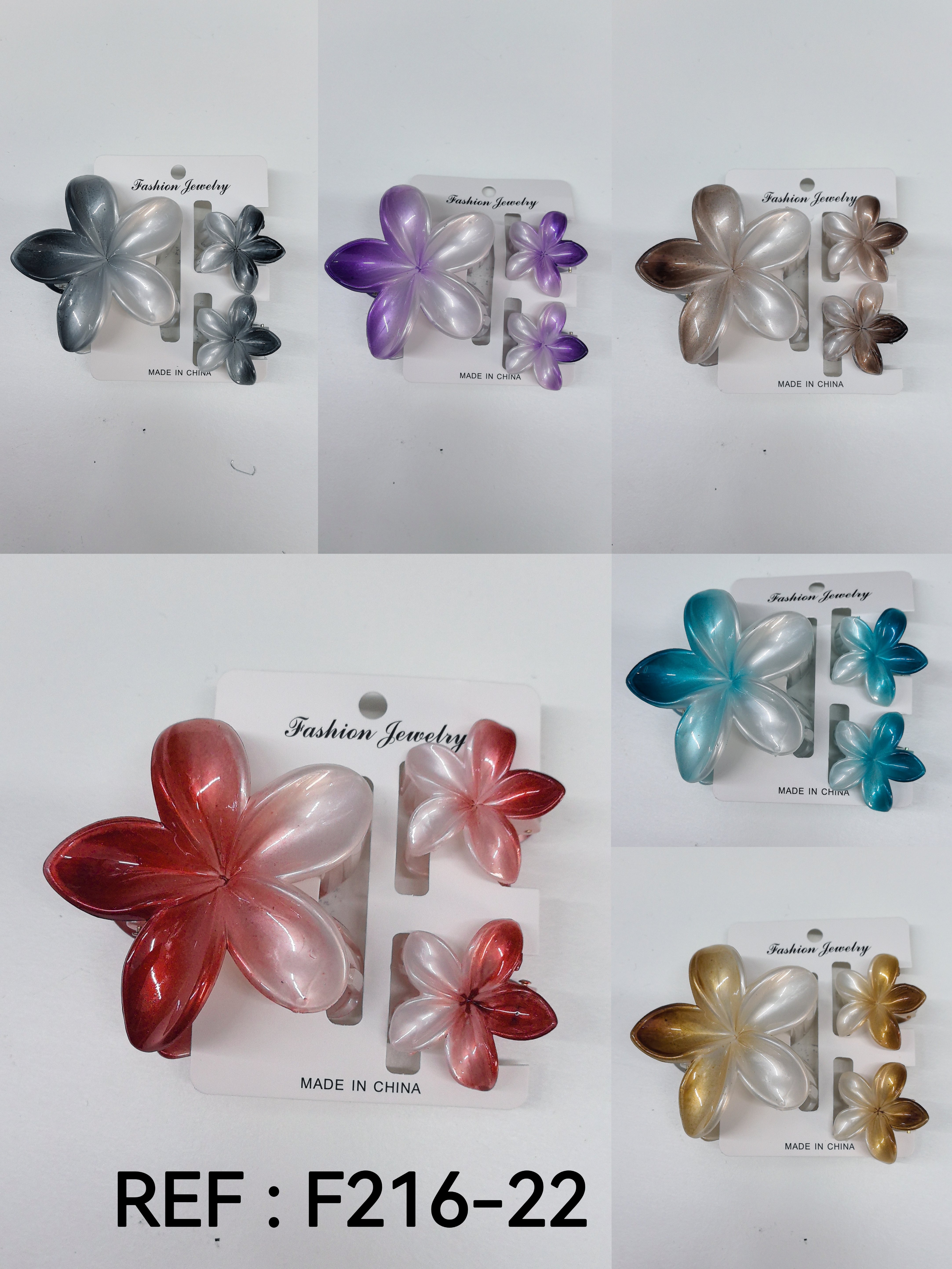 Lot de 3 Pinces à Cheveux motif Fleur (×12)