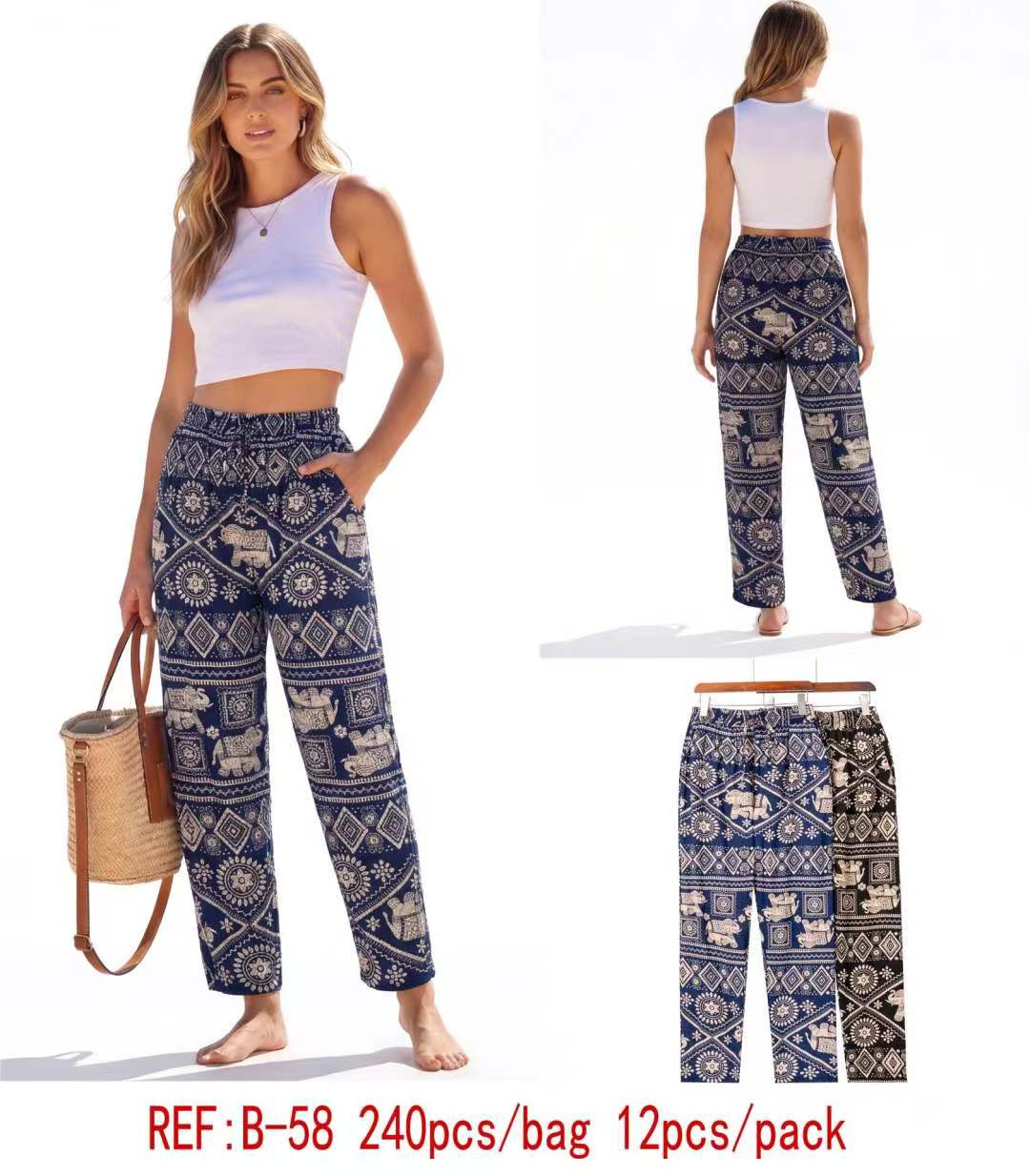 Pantalon Fluide Imprimé (x12)#58