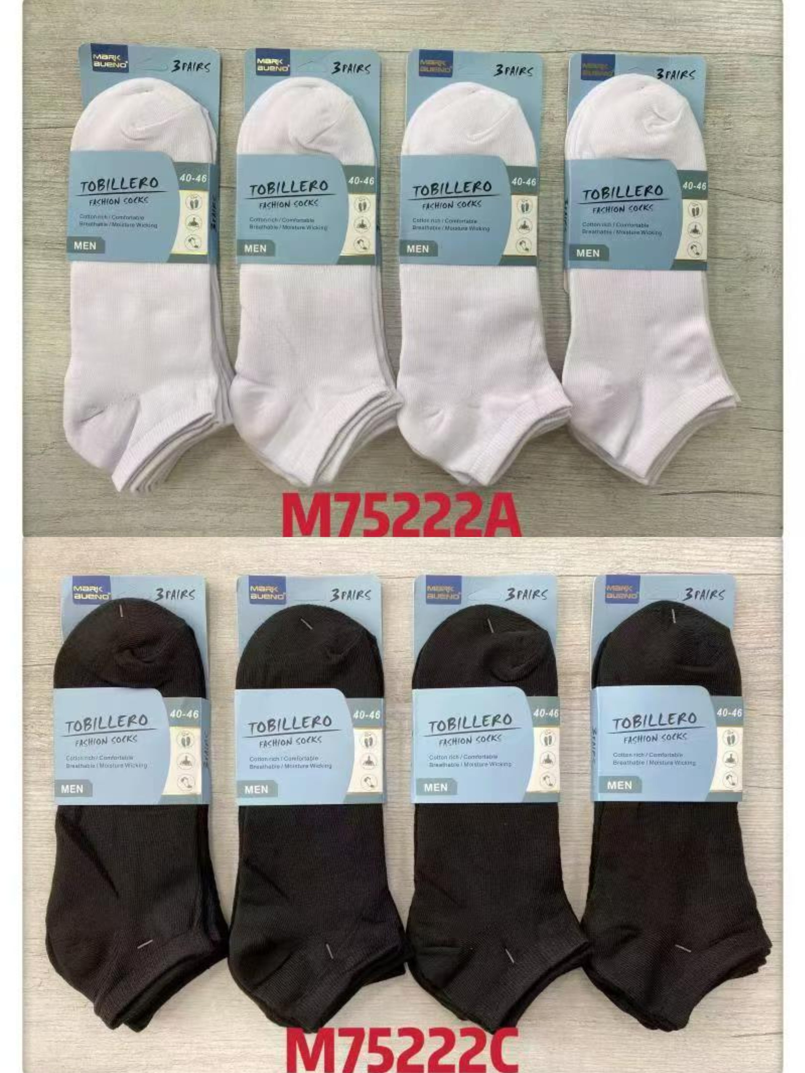 HOMME Chaussettes socquettes coton (x24)#M75222