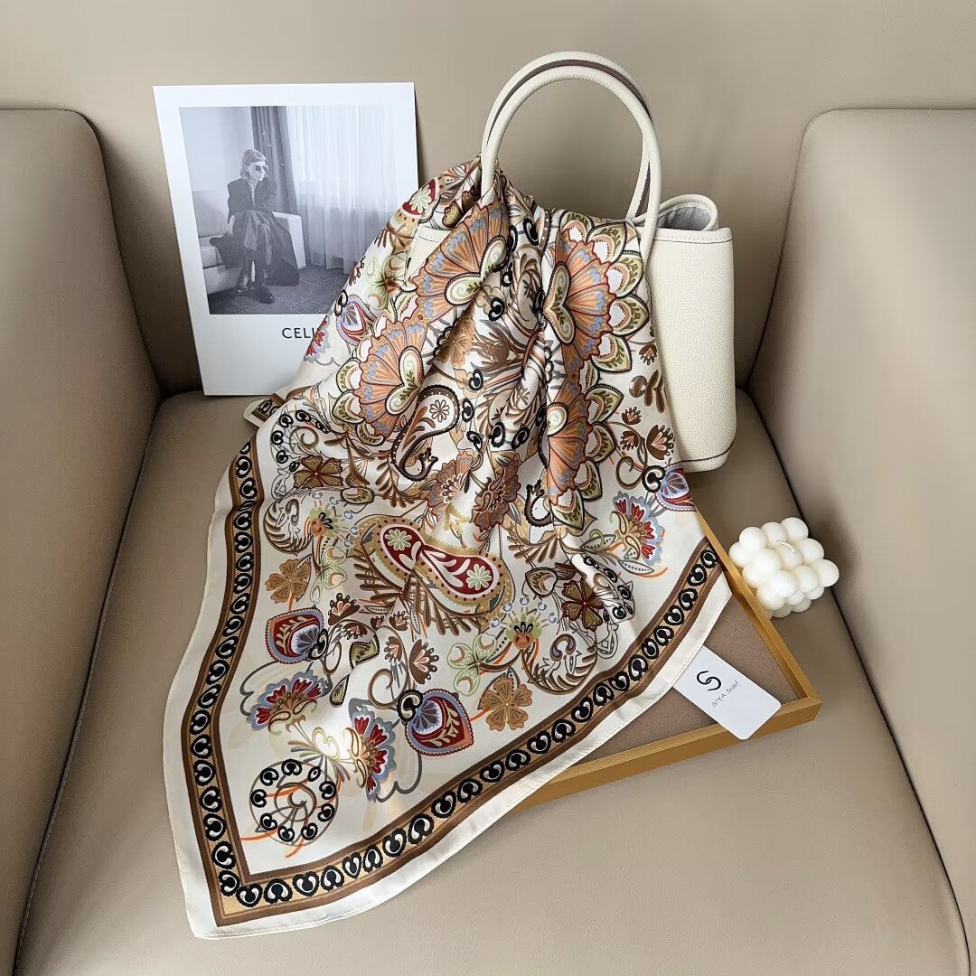 Foulard Carré touche soie 70cmx70cm (x12)#55