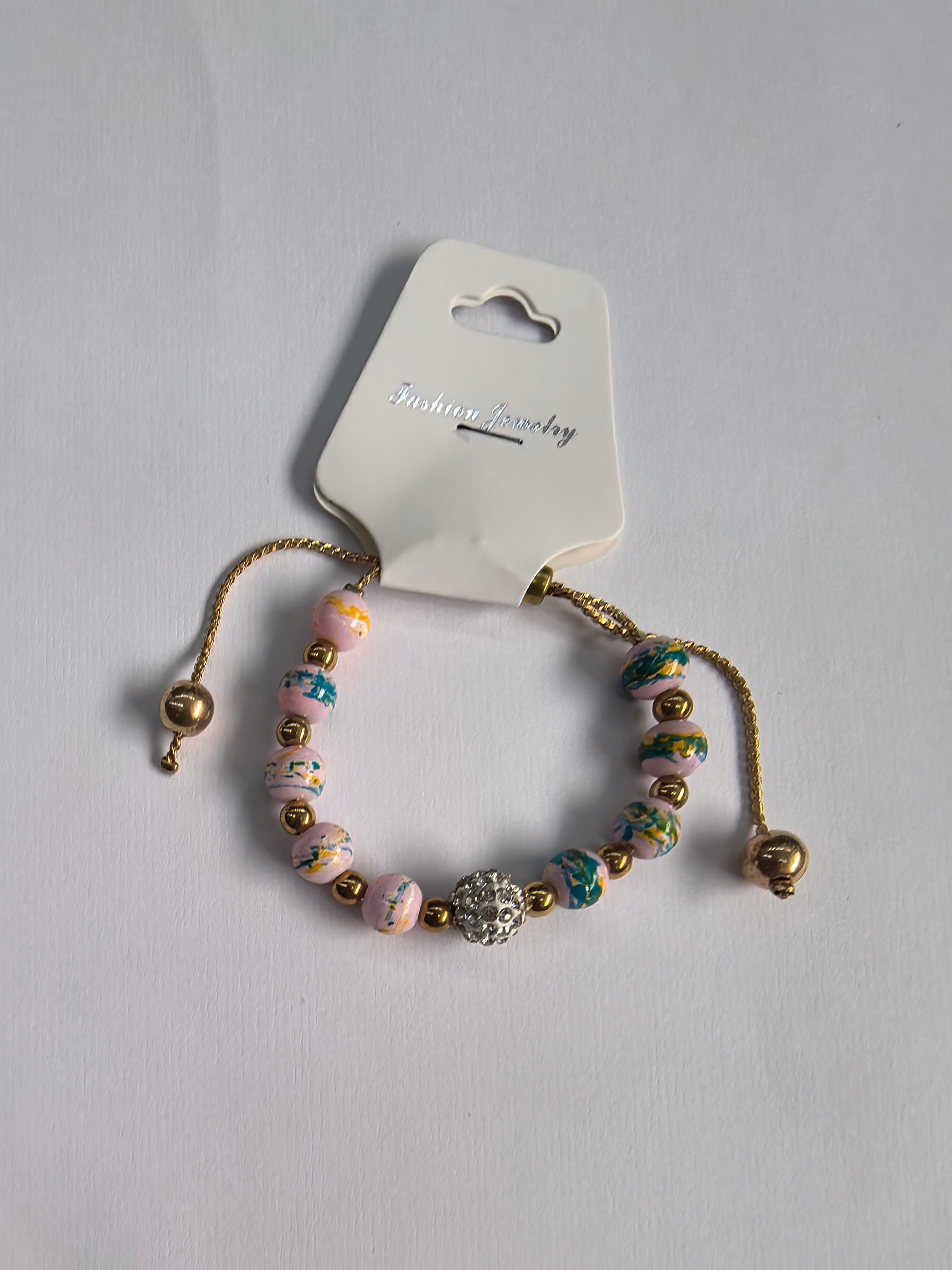 Bracelet fantaisie multi-boule couleurs mélangées (x12)