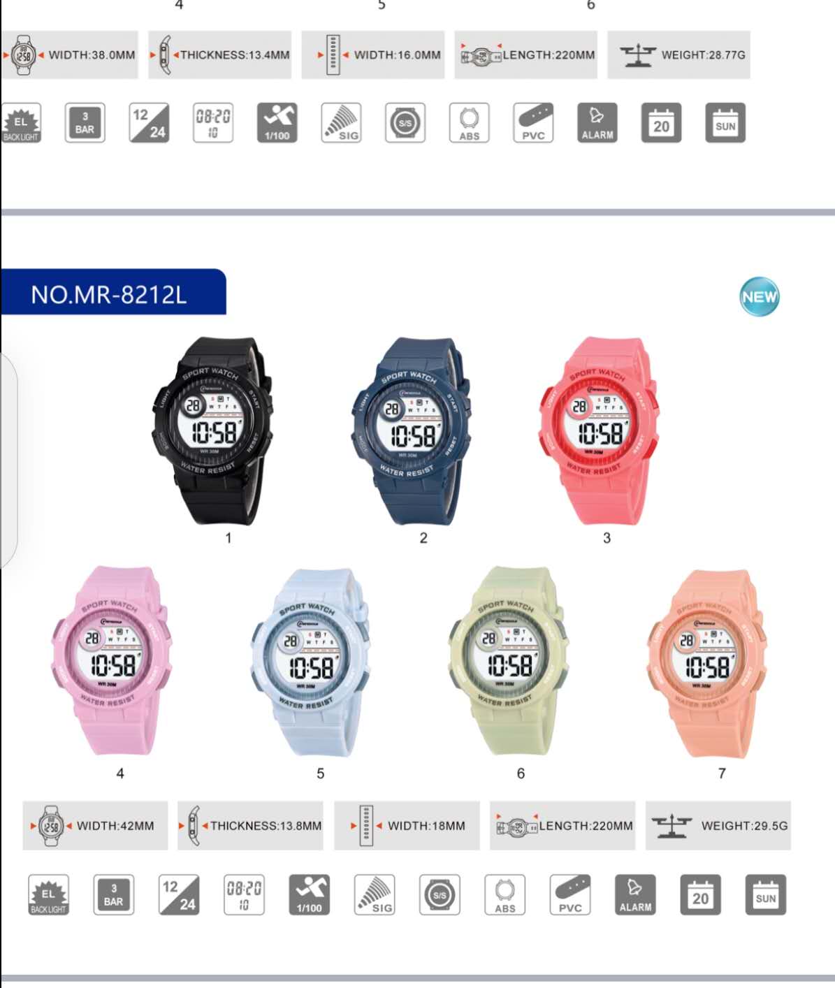 Montre sport taille enfant (x12)#8212