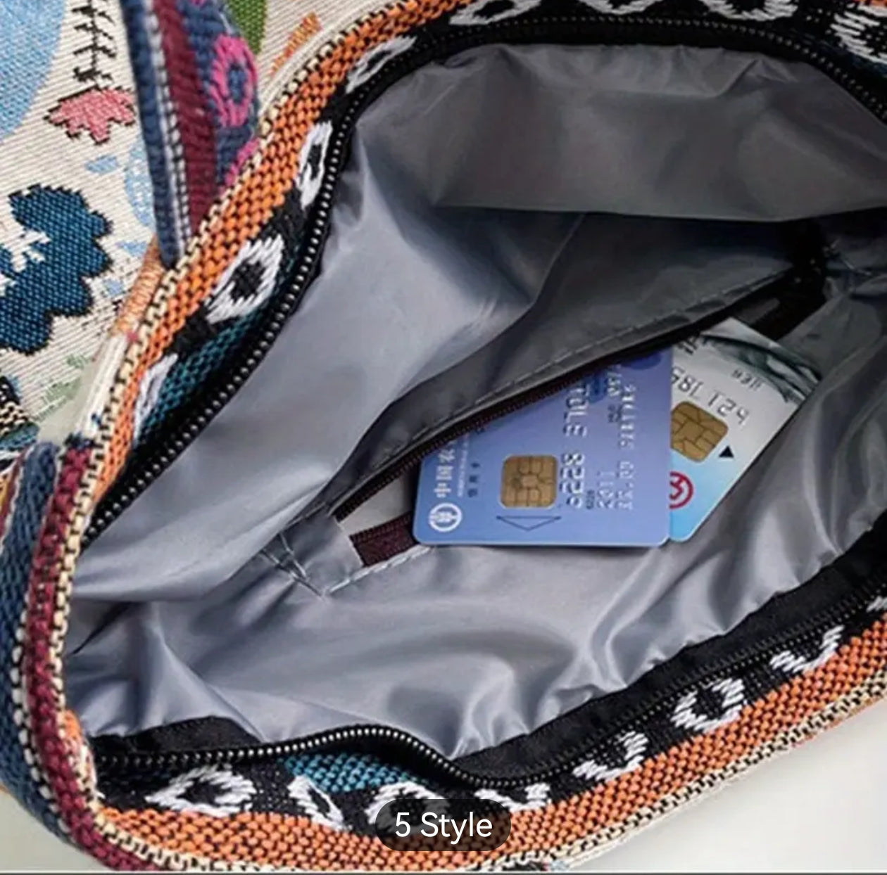 Sac à main en toile brodé Flamant pour femme (x6)