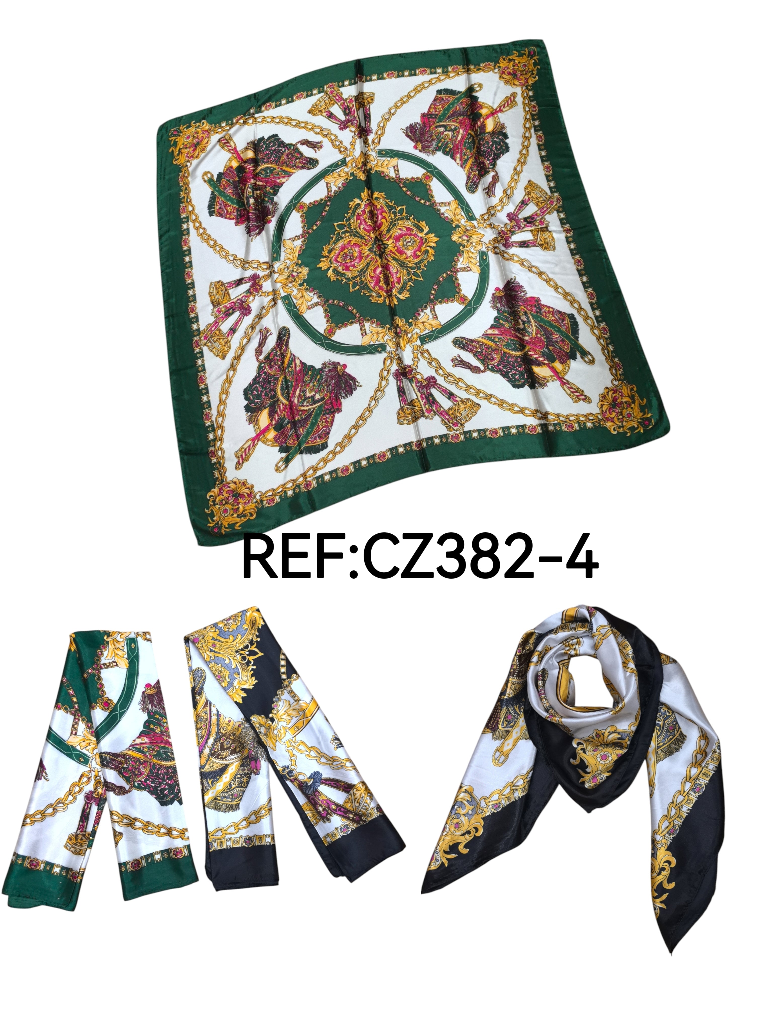 Foulard carré 90cm imprimé fantaisie (x10)#4