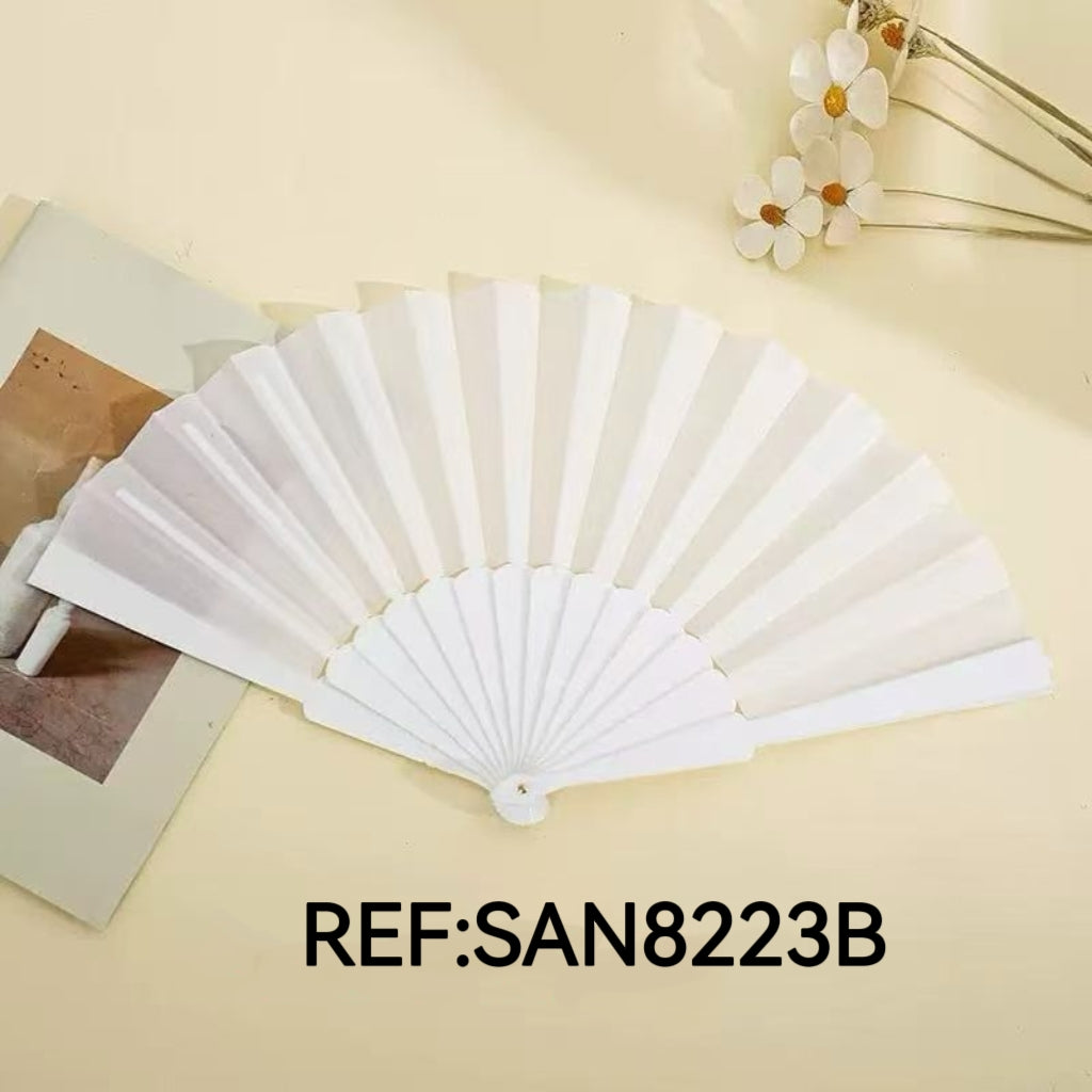 Éventails couleur uni blanc(x12)