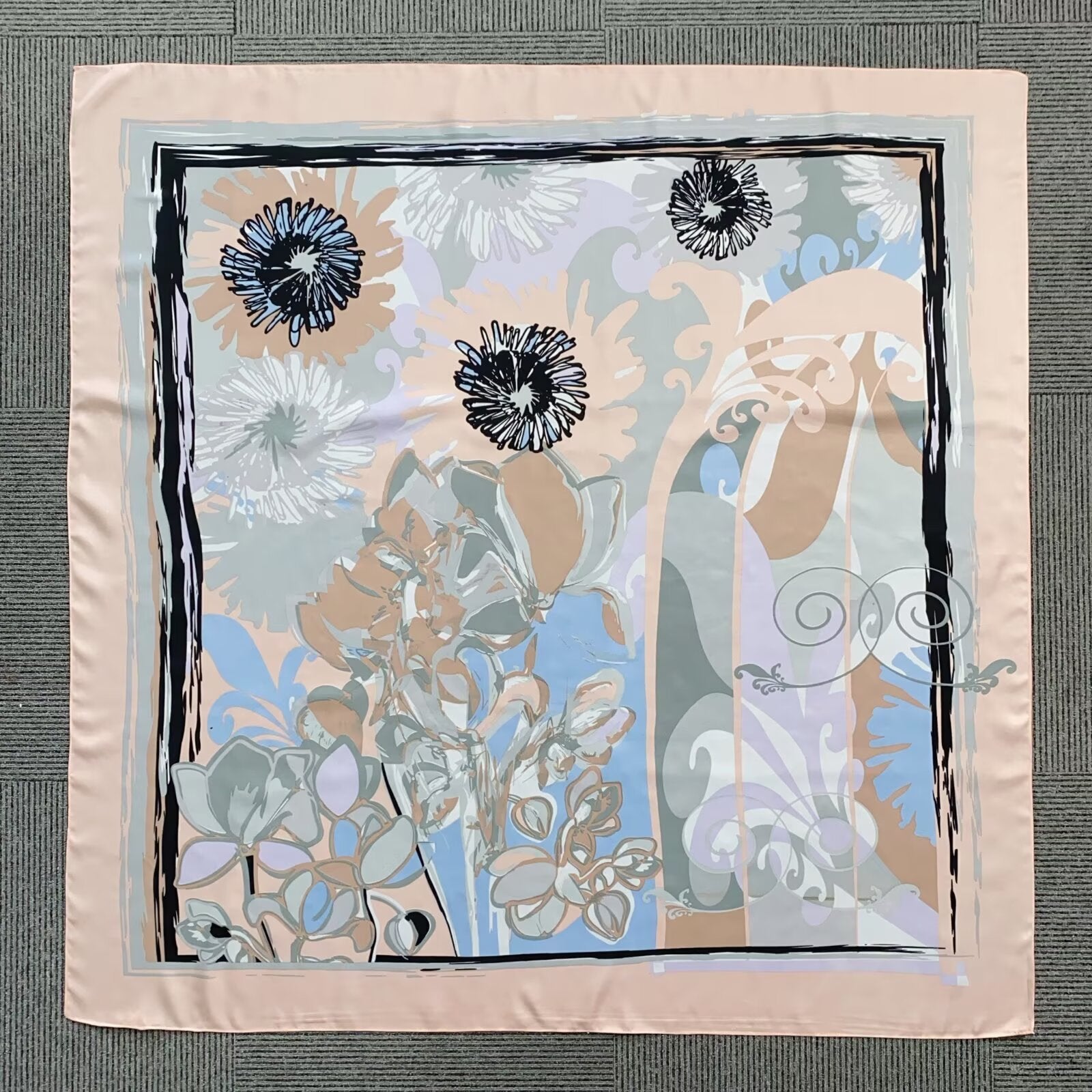 Foulard Carré touche soie 130×130cm (x6)#31