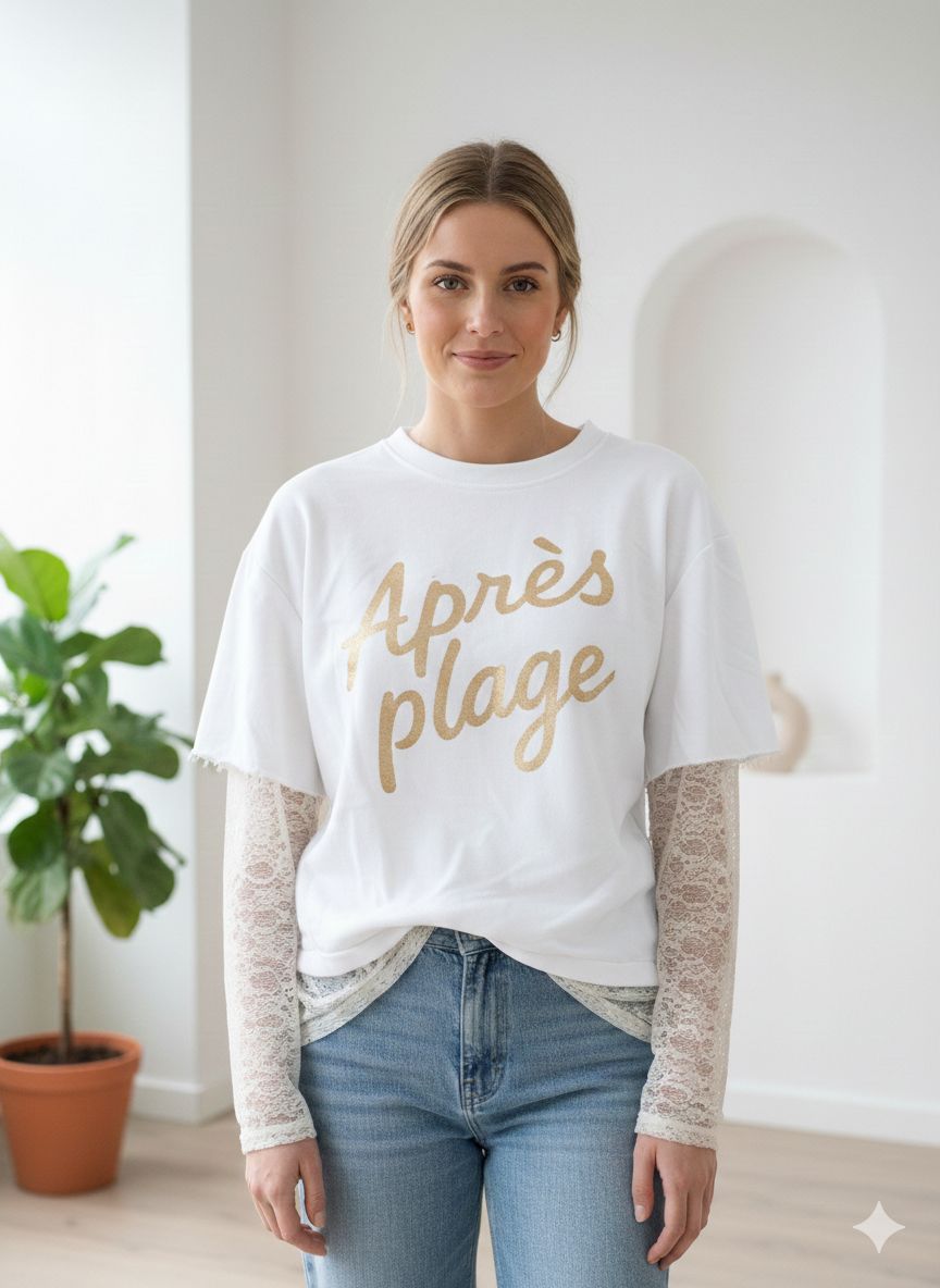 Sweat avec manches en dentelle(x6)