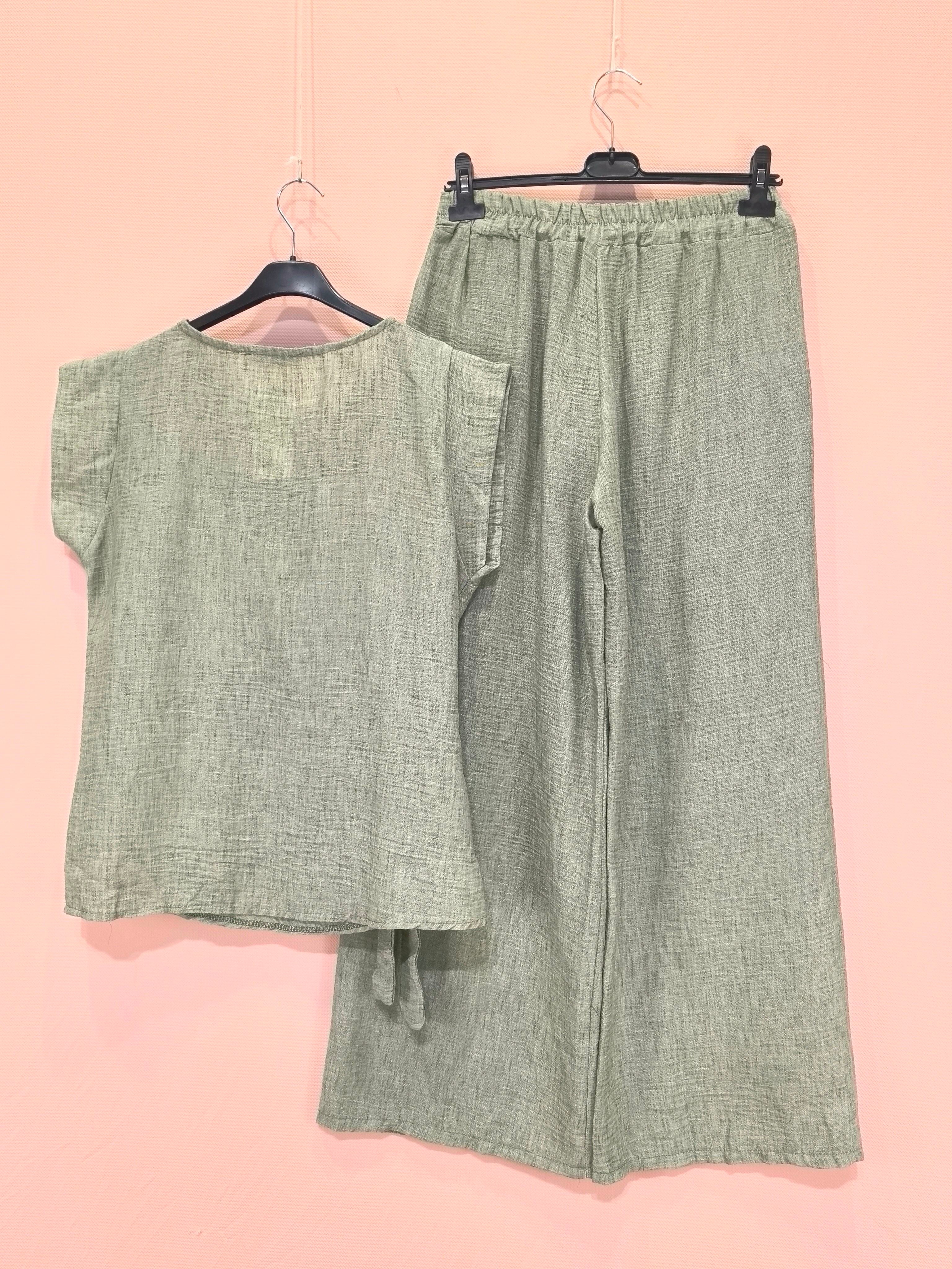 Ensemble Pantalon Large Et Haut Noué (X5)