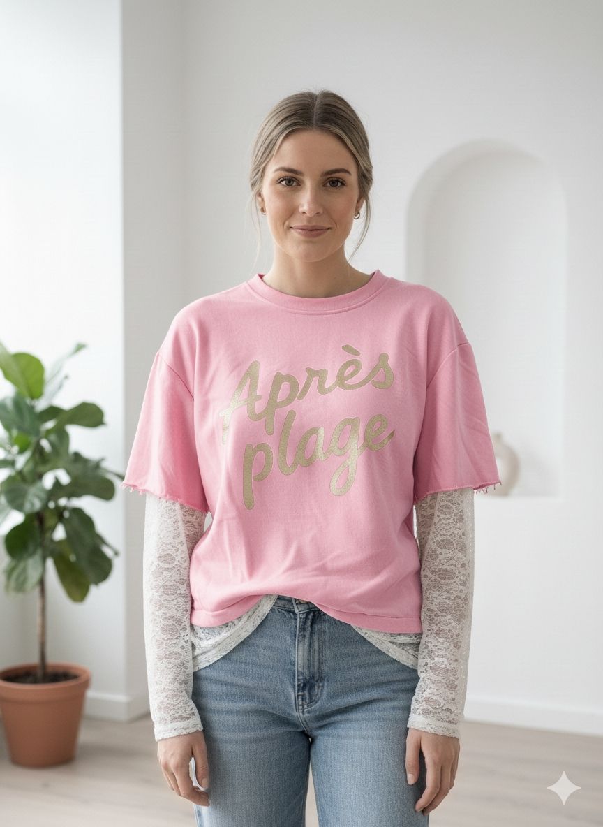 Sweat avec manches en dentelle(x6)