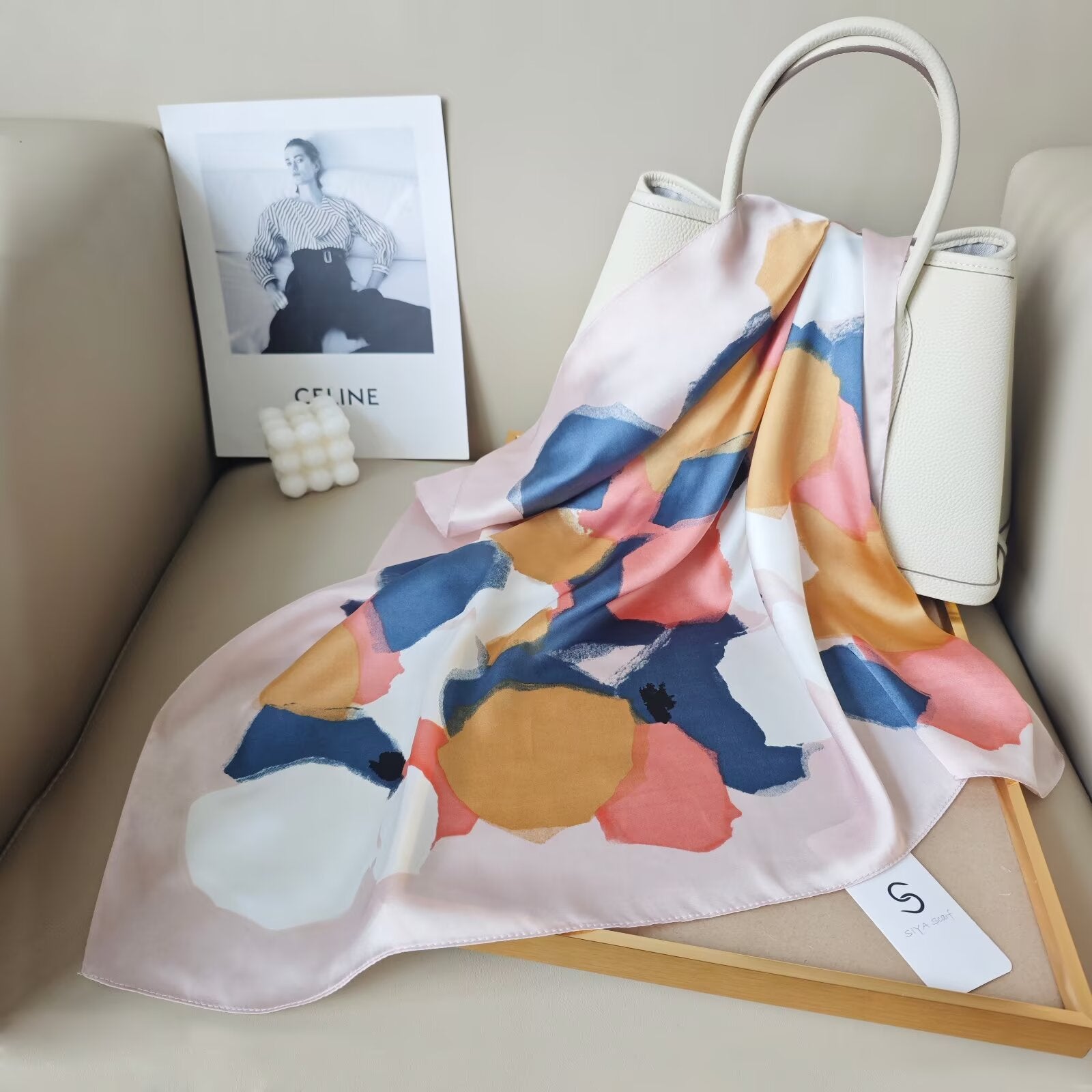 Foulard Carré touche soie 70cmx70cm (x12)#39