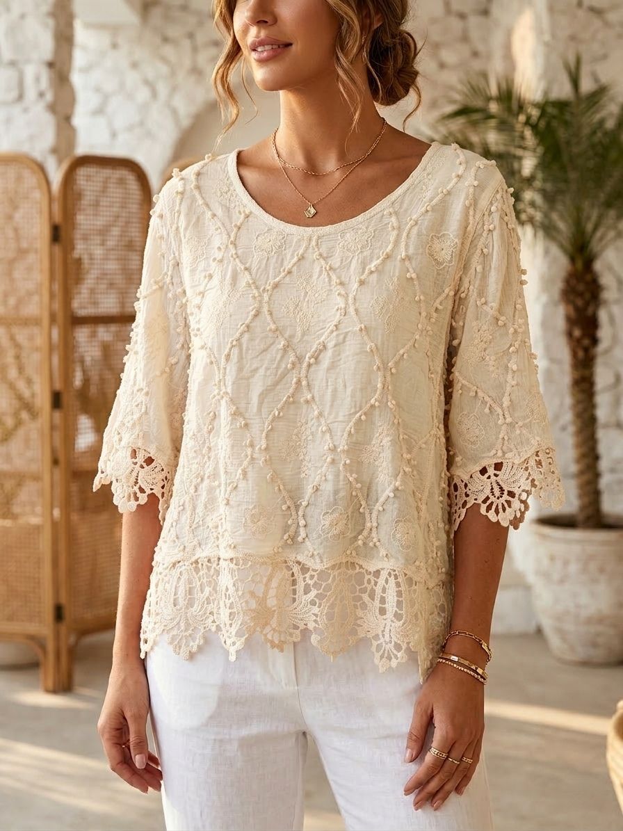 Blouse à broderie anglaise(x6)