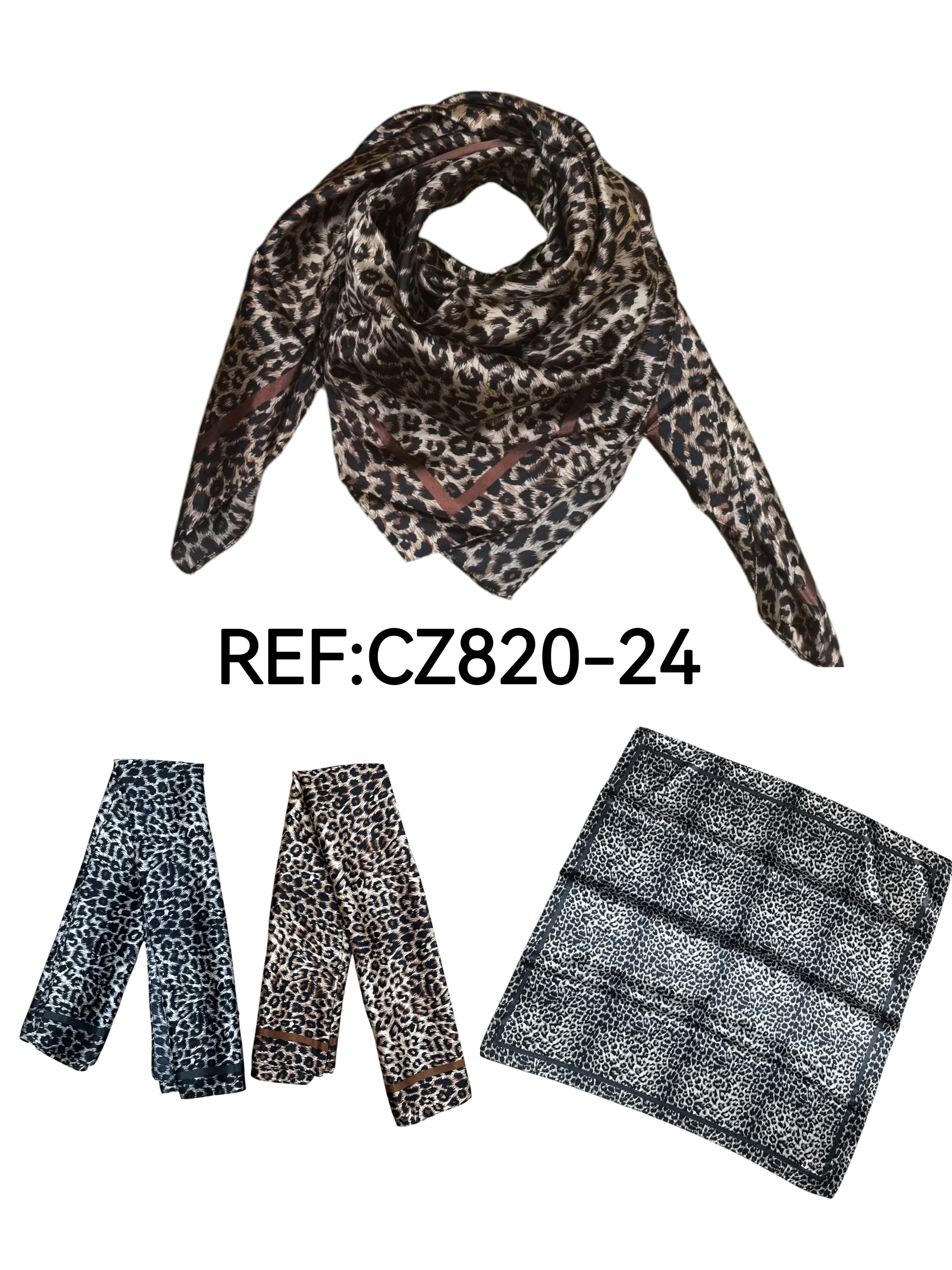 Foulard carré 90cm imprimé fantaisie (x10)#94