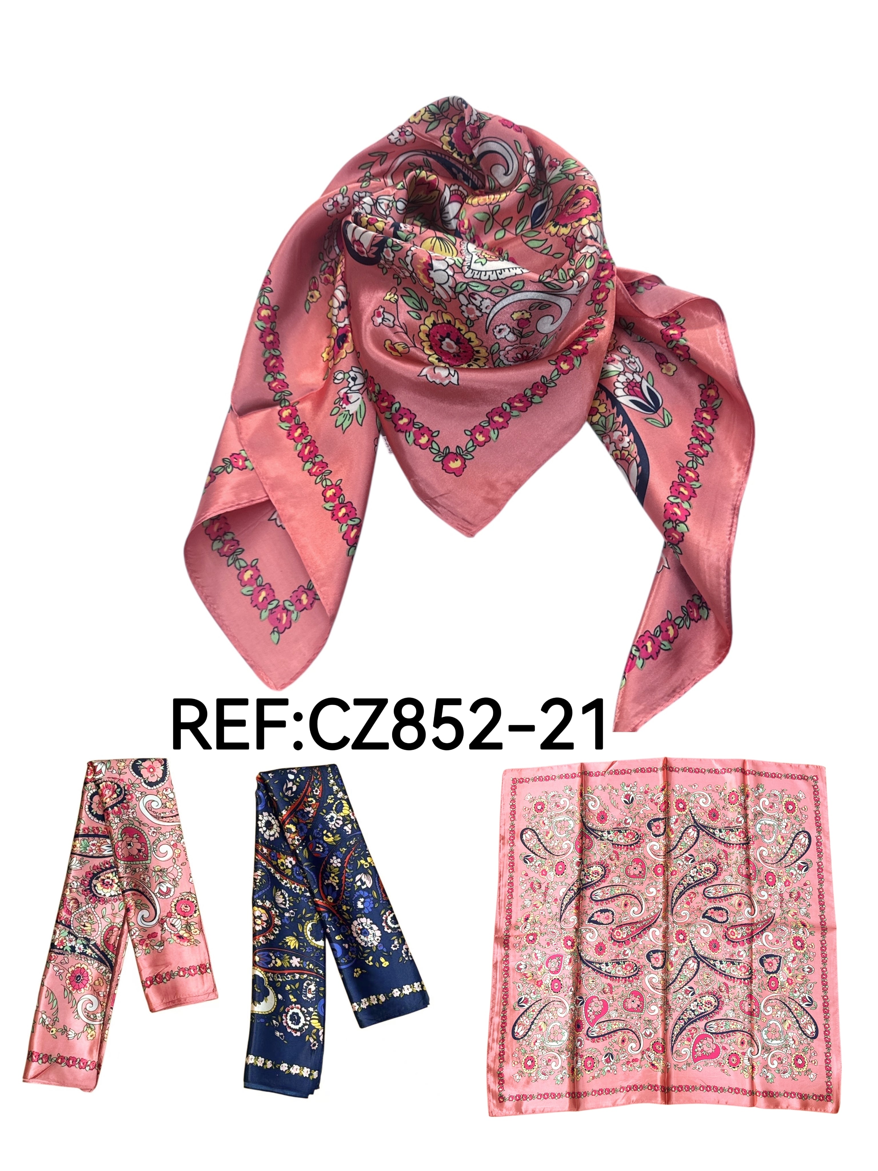 Foulard carré 90cm imprimé fantaisie (x10)#21