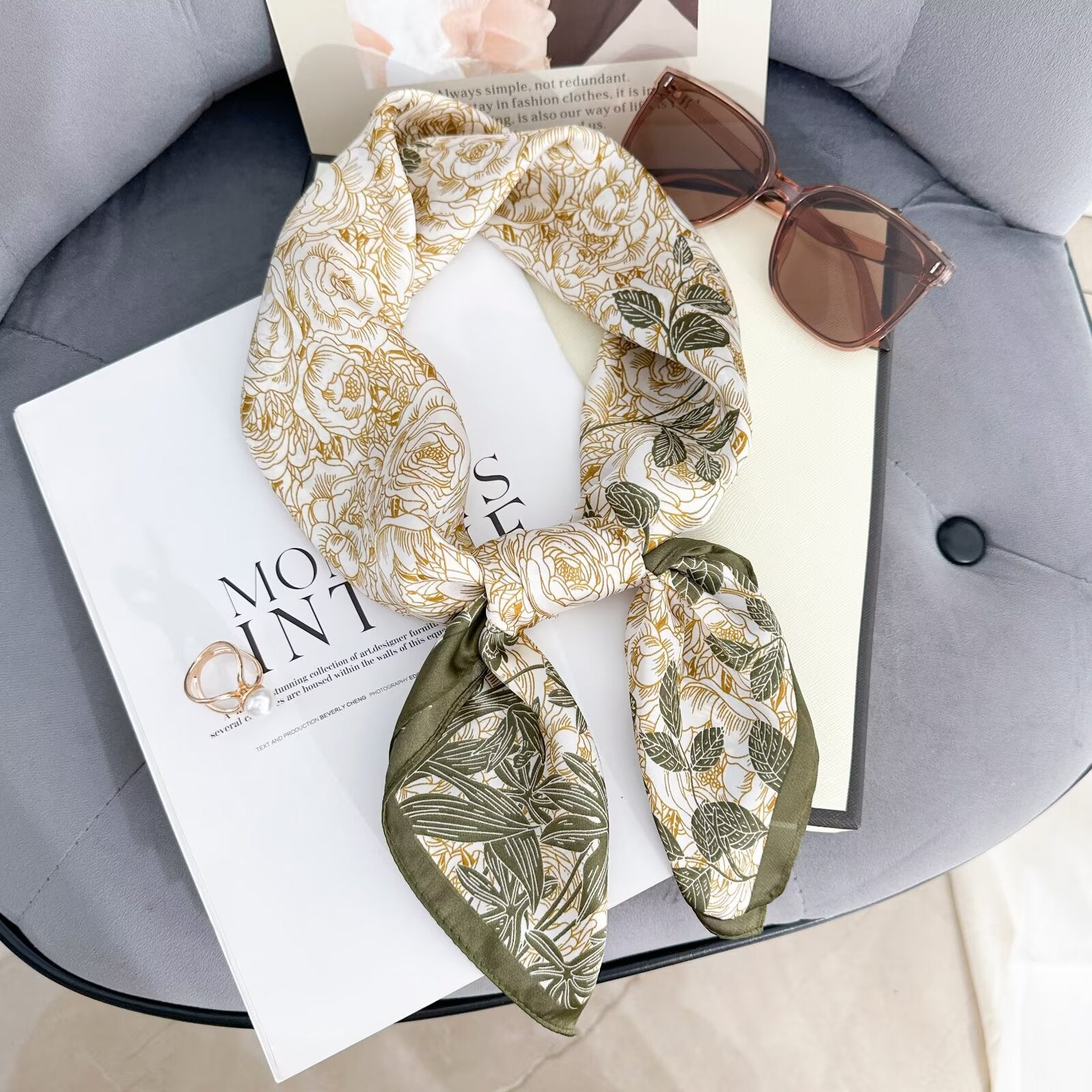 Foulard Carré touche soie 70cmx70cm (x12)#63