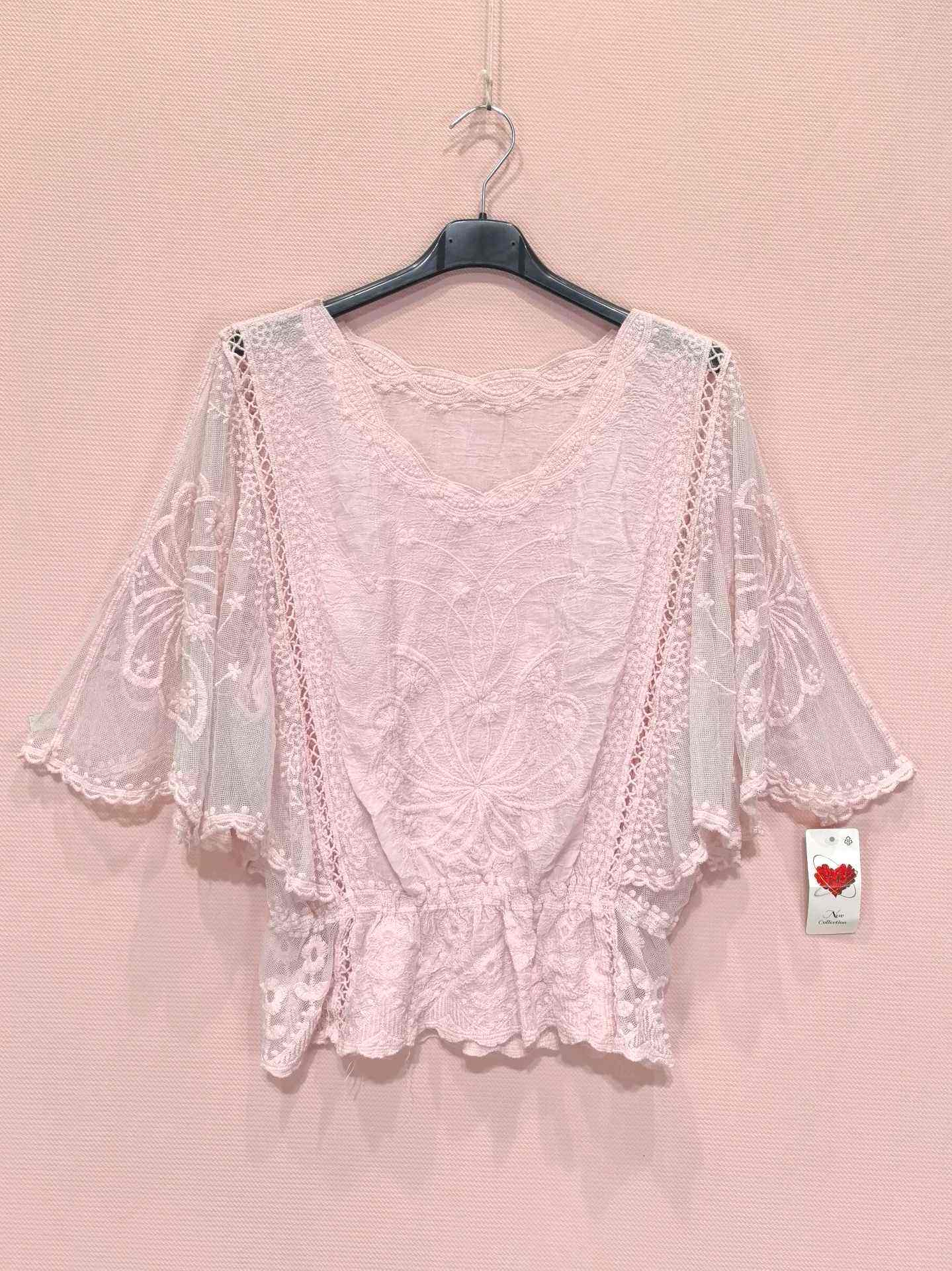 Top Dentelle Manches Papillon (x8)