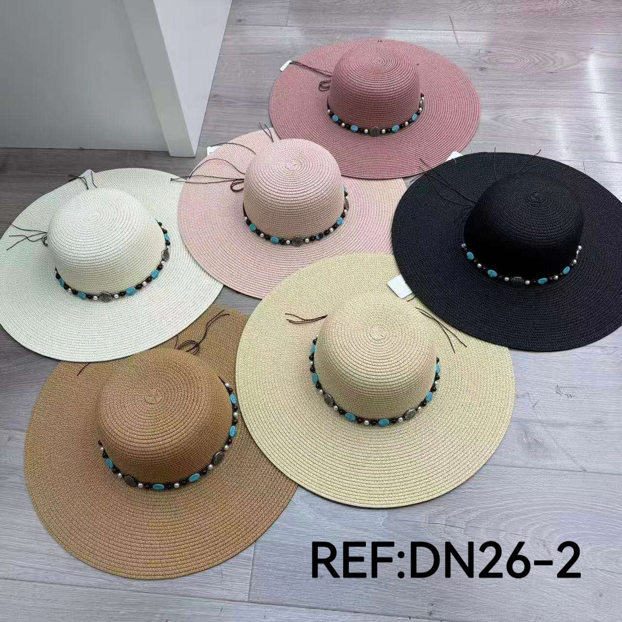 Chapeau de paille à large bord(x12)#2