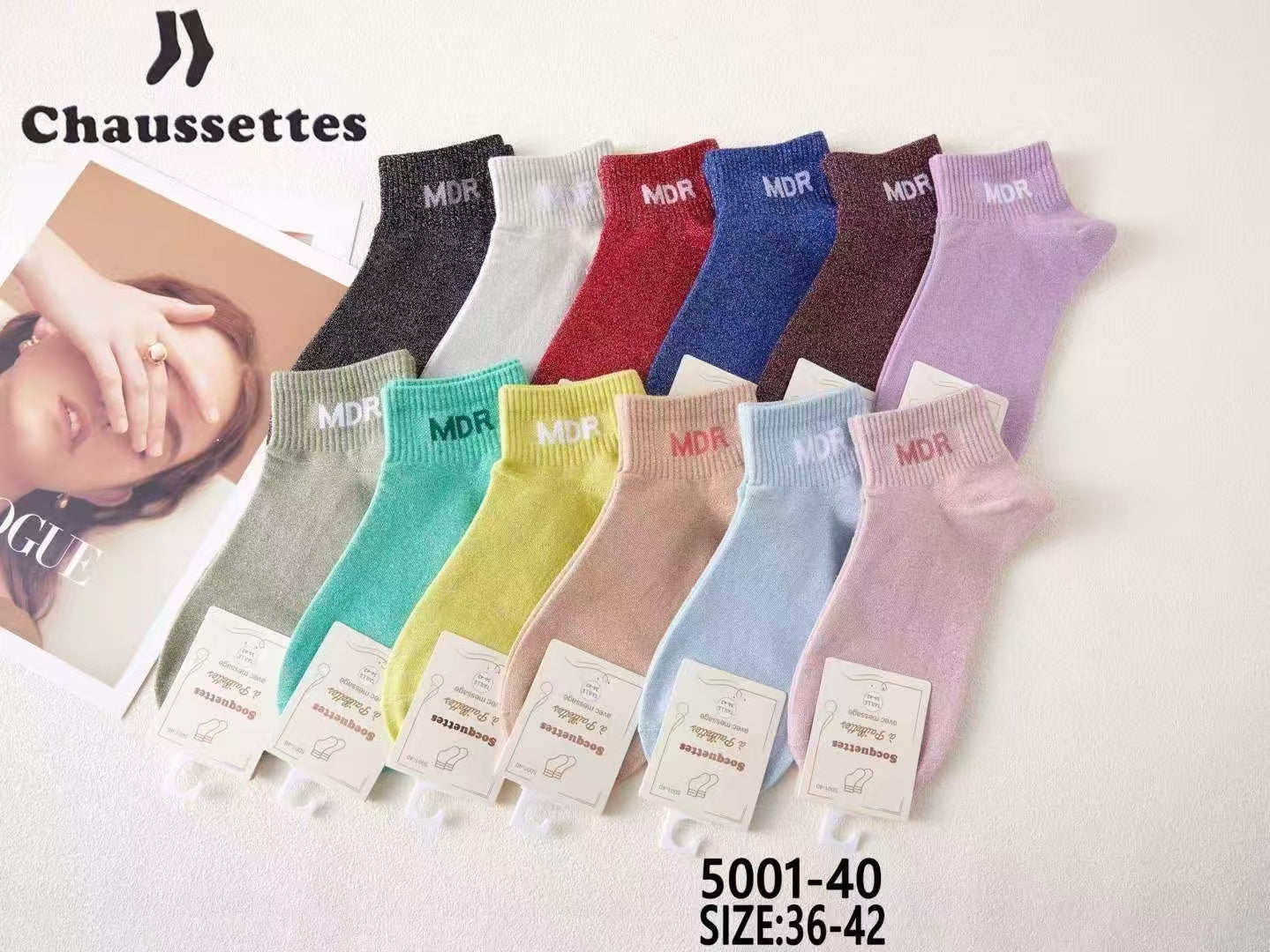 chaussette pailletee avec message(×12)#40