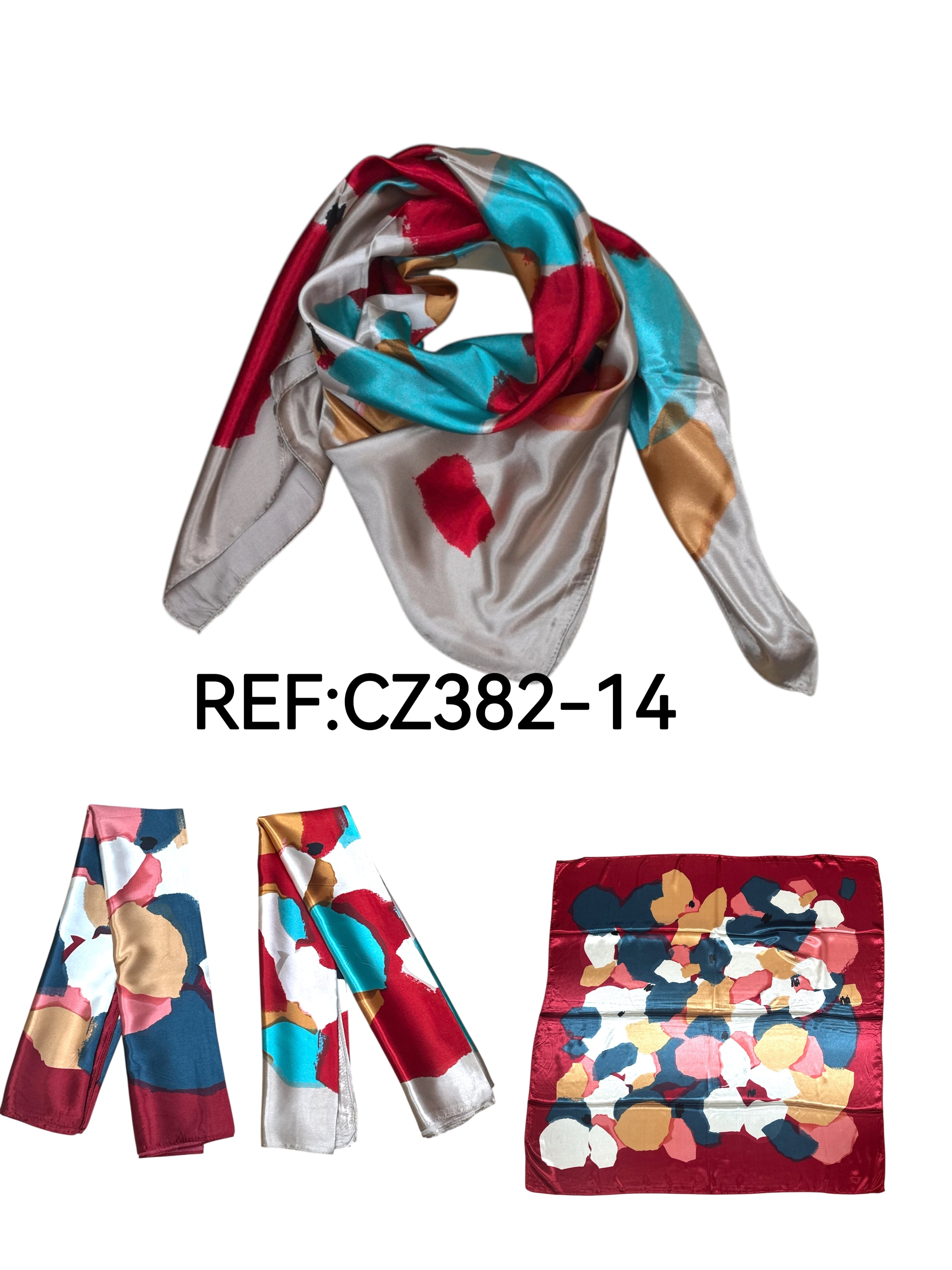 Foulard carré 90cm imprimé fantaisie (x10)#14