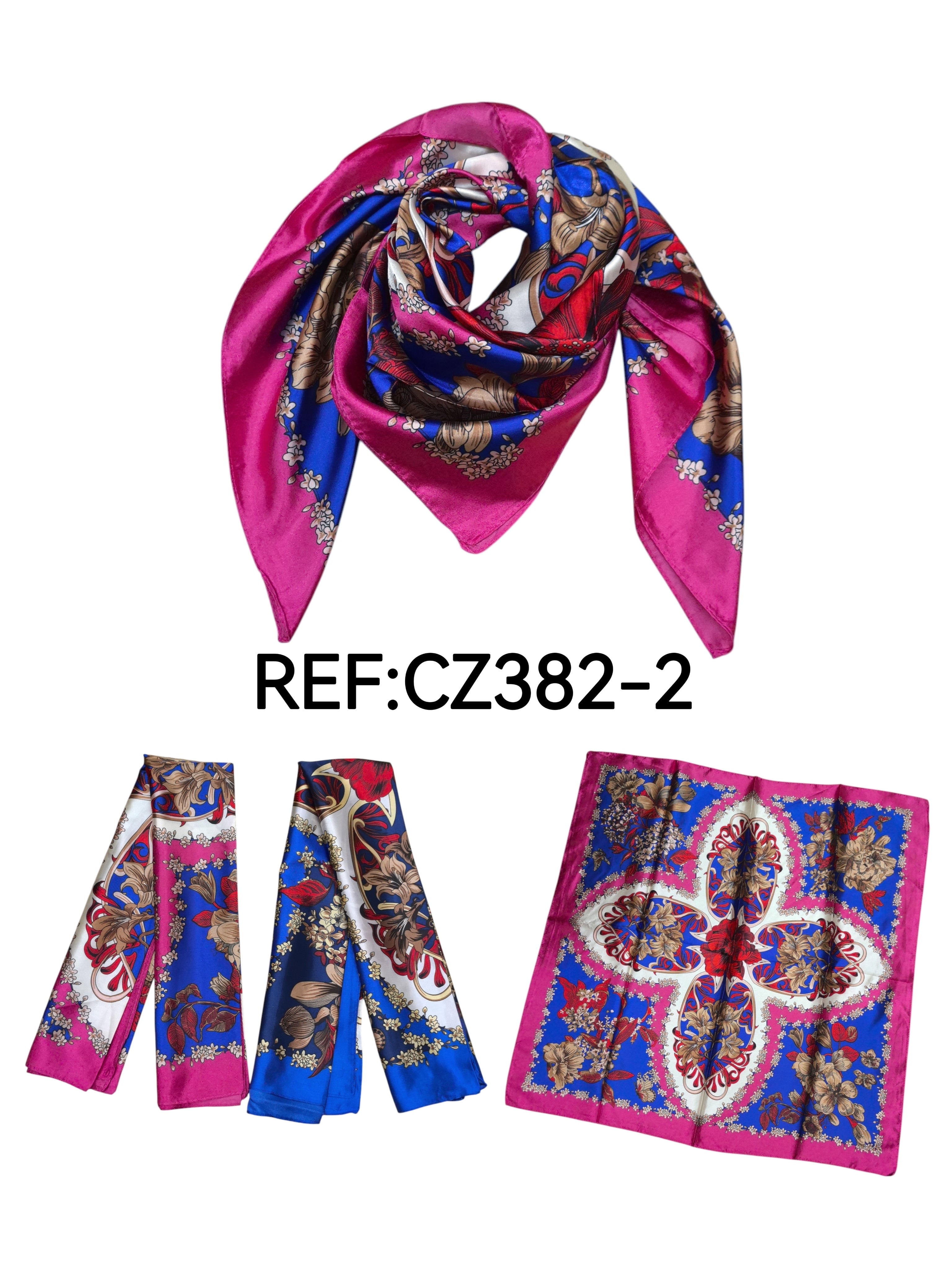 Foulard carré 90cm imprimé fantaisie (x10)#2