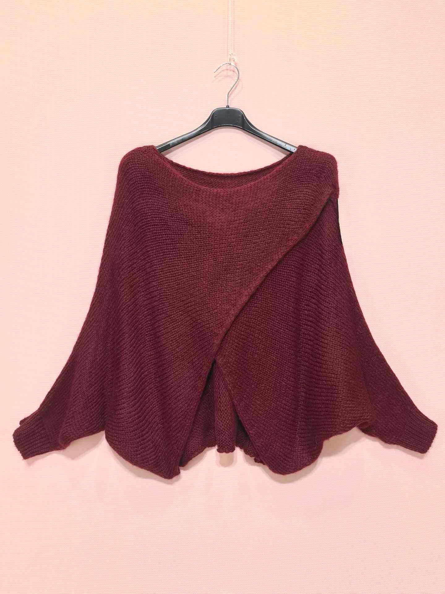 Pull en maille drapé croisé devant (x8)