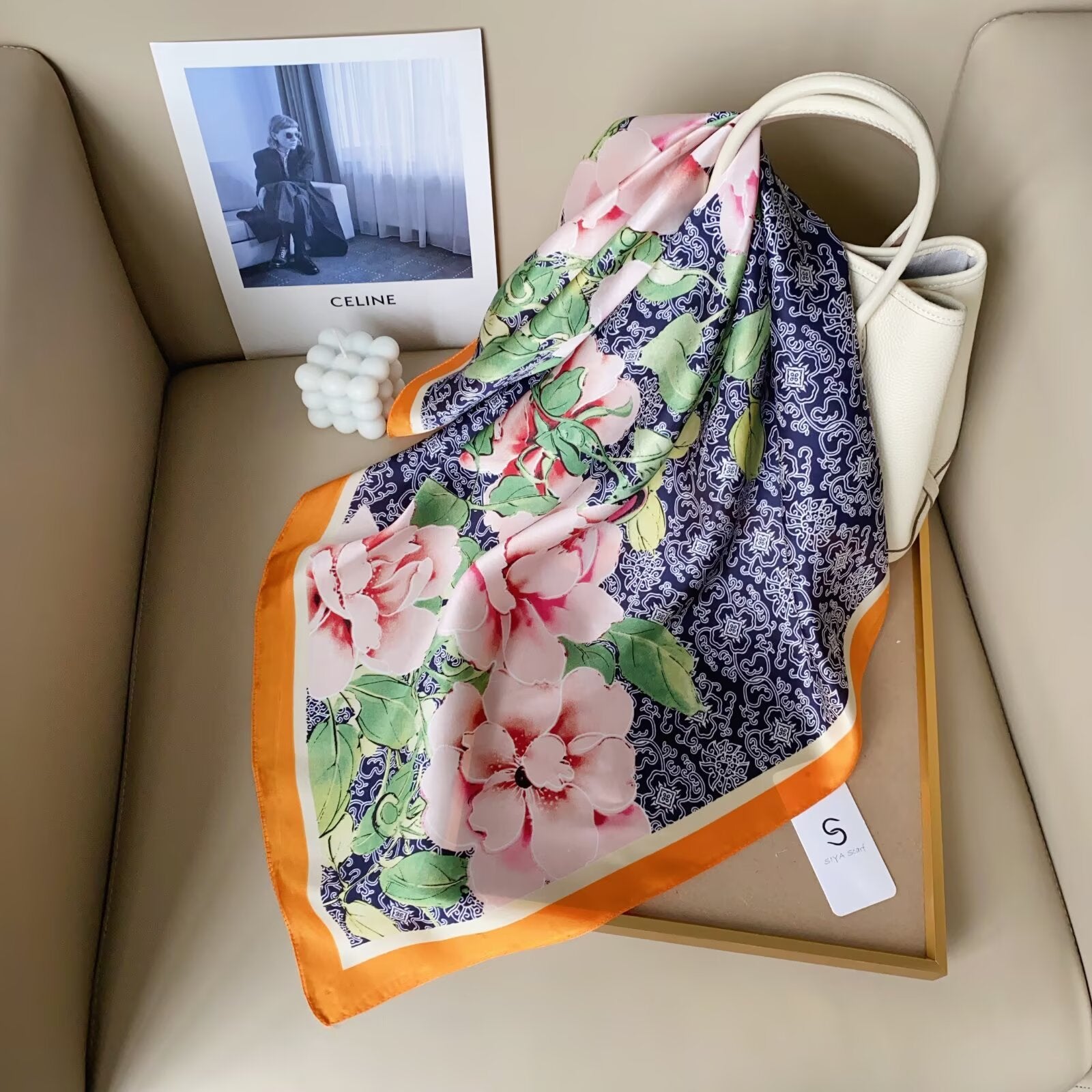 Foulard Carré touche soie 70cmx70cm (x12)#64