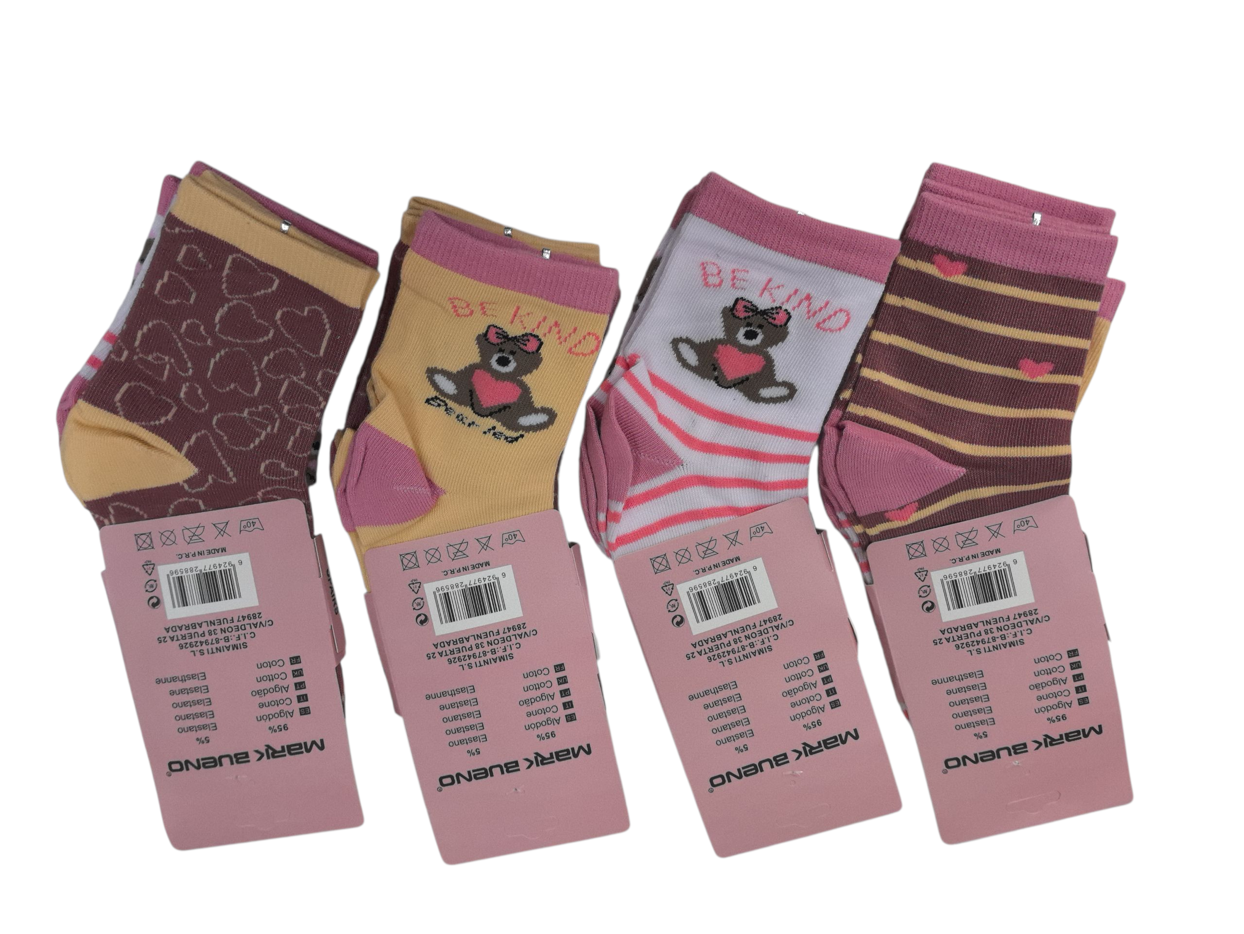 FILLE - Chaussettes coton 3Tailles mélangées /23-27/28-33/33-35(x36)