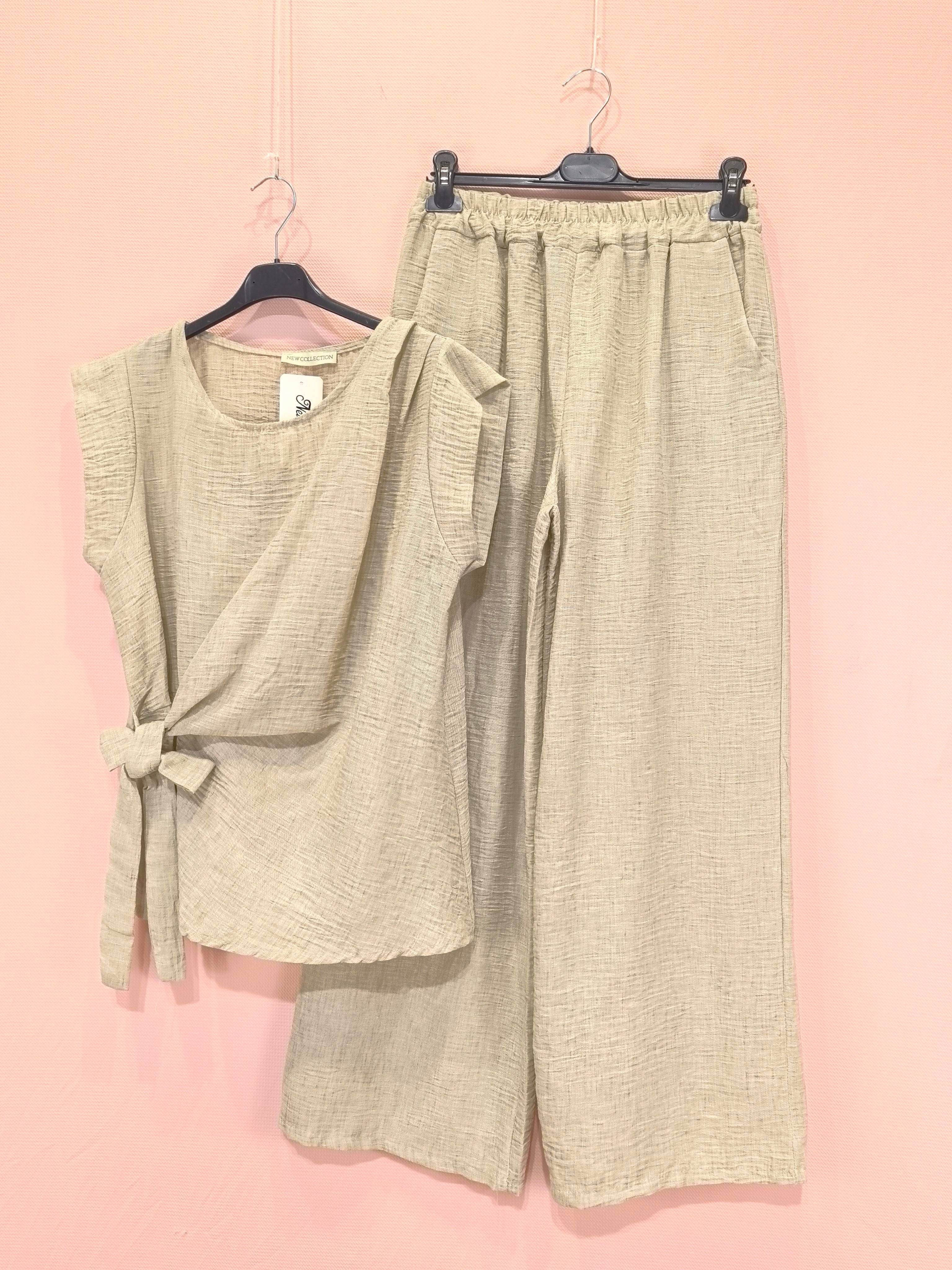 Ensemble Pantalon Large Et Haut Noué (X5)